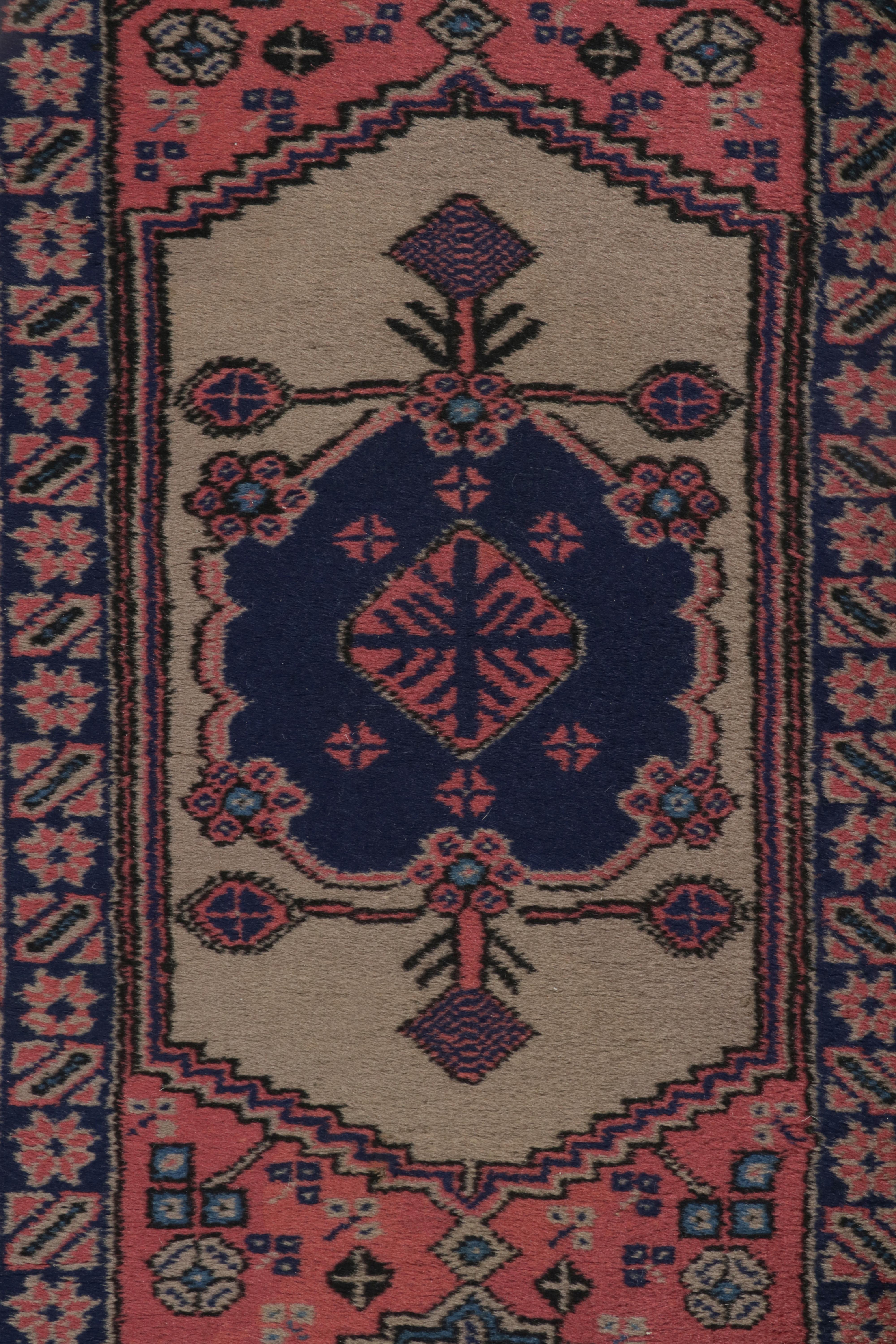 Antique Isparta Runner Rug in Pink with Geometric Medallions, from Rug & Kilim   In Good Condition For Sale In Long Island City, NY