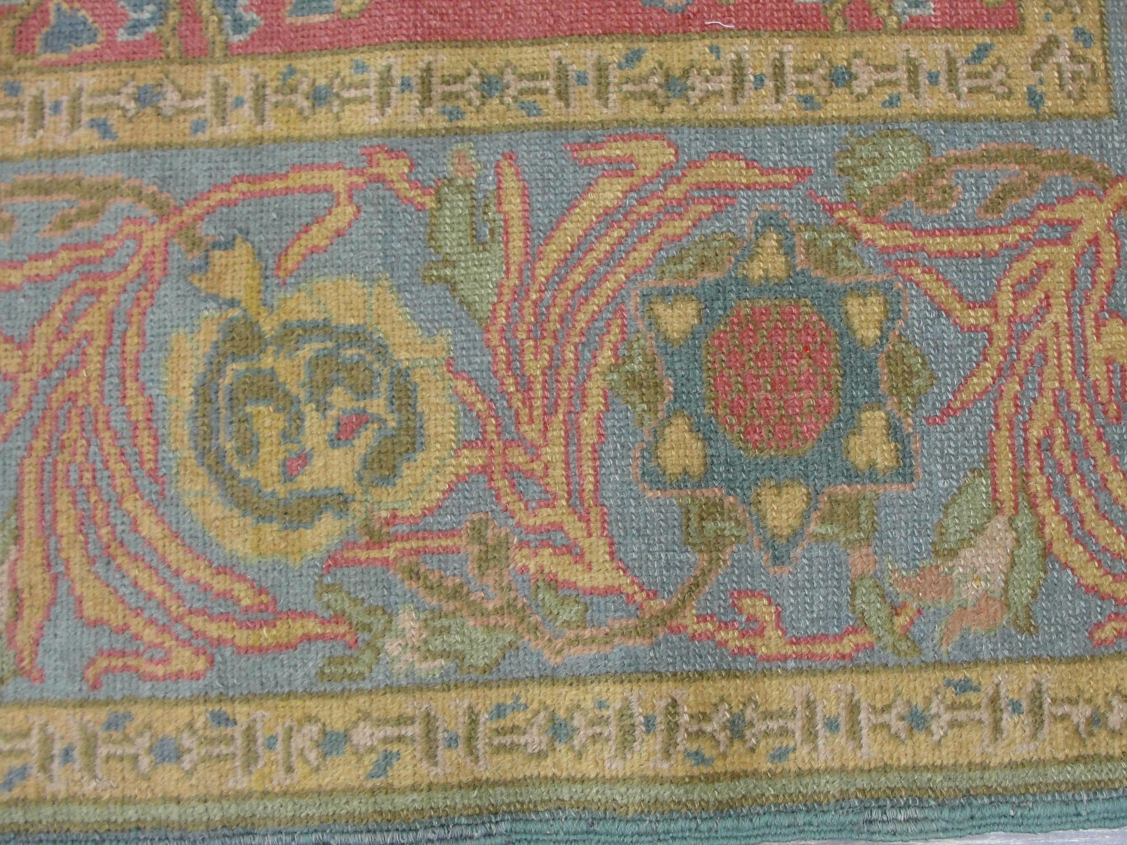 Art Nouveau Antique Israeli Bezalel Carpet