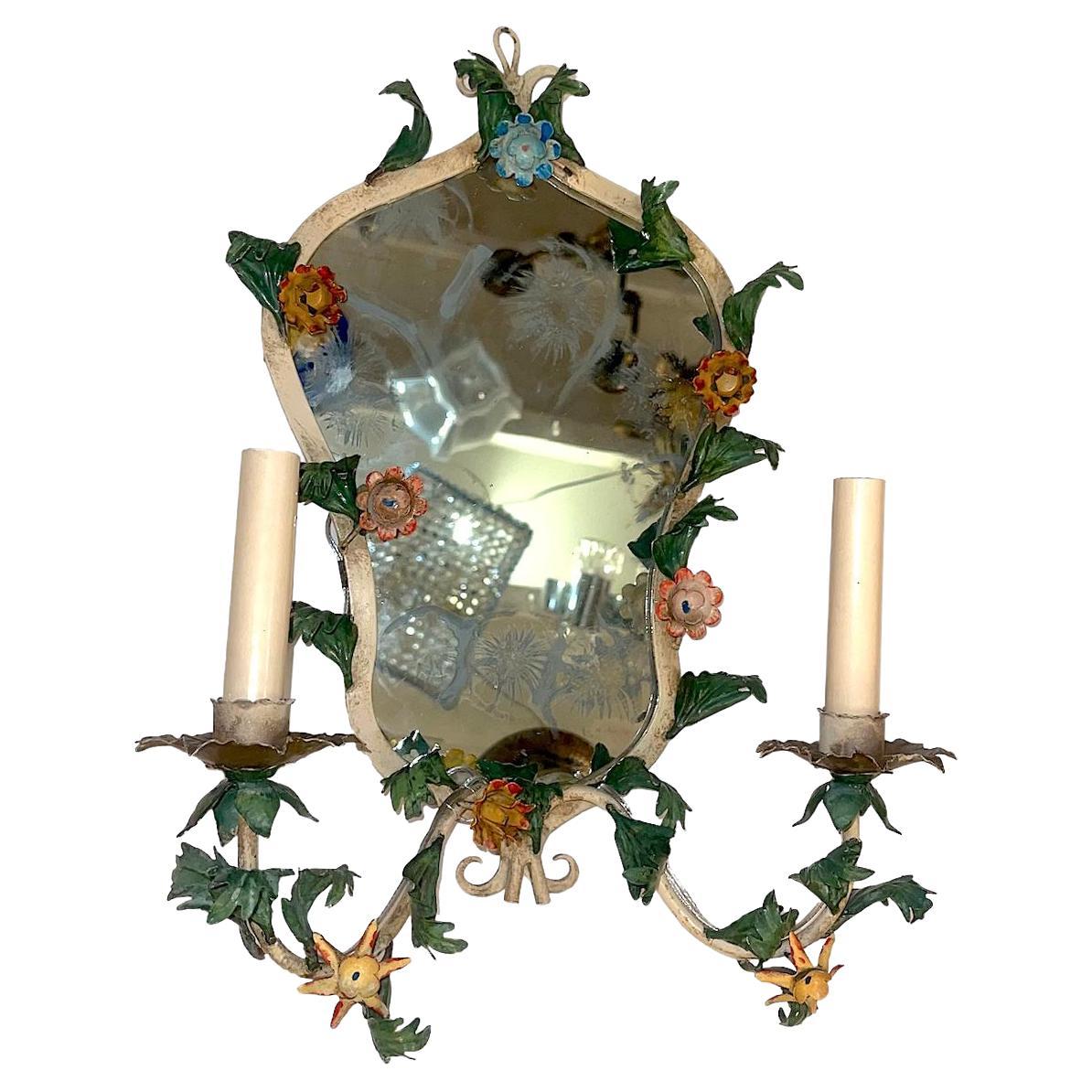 Antique Italain Tole Sconce For Sale