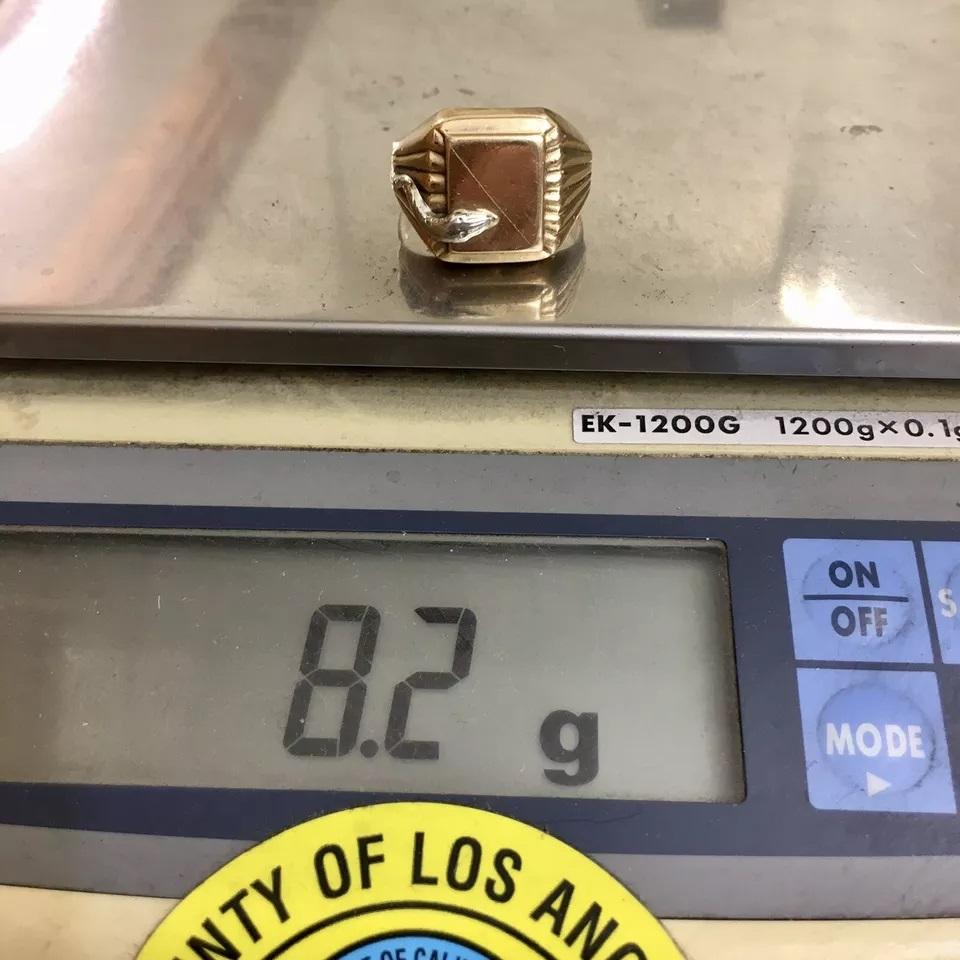 Antique Italian 18K GOLD Serpent SIgnet RIng 8.2 Gram Size 11.5 No Engraving For Sale 4