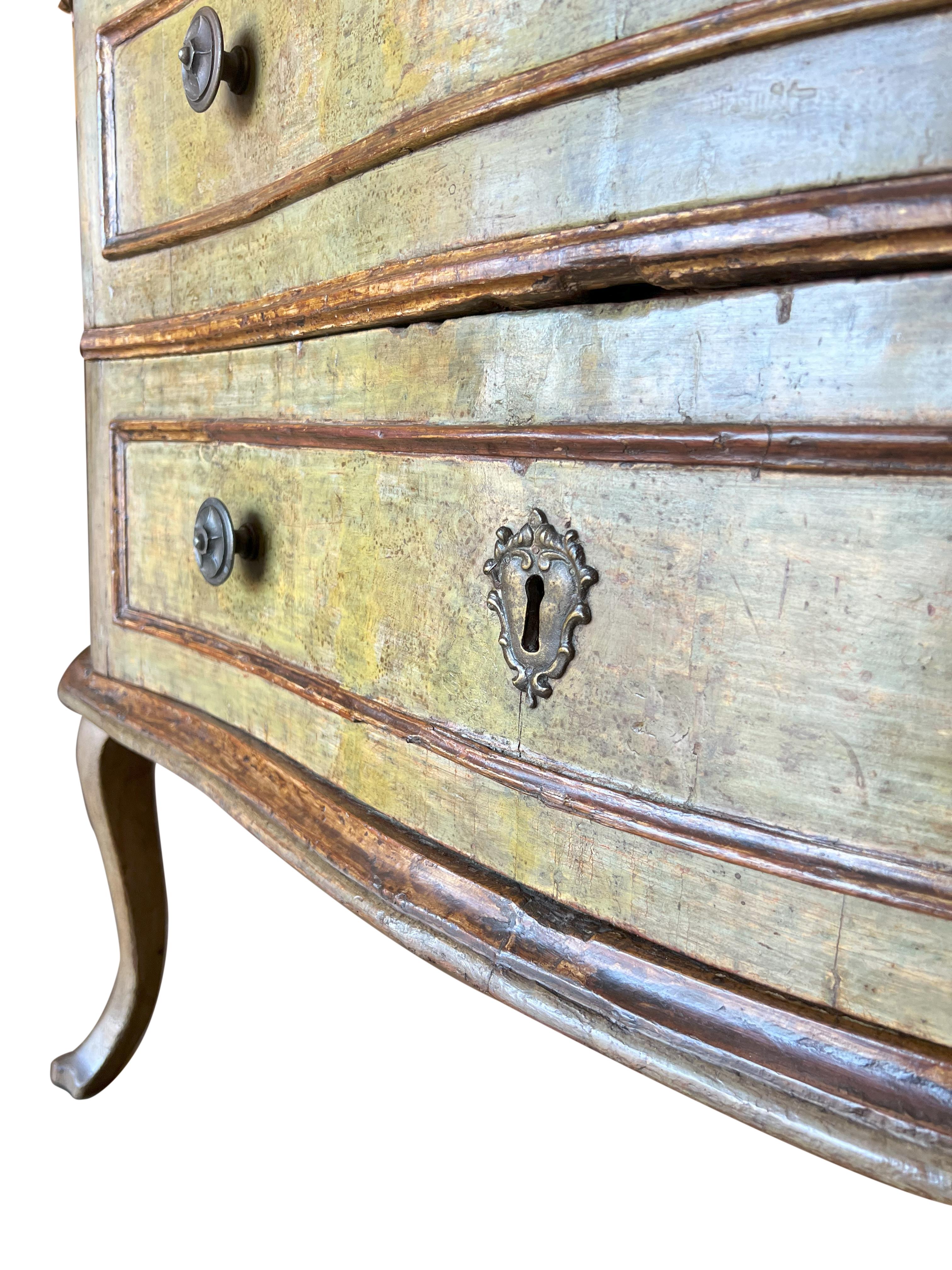 Antique Italian 18th Century Hand Painted Louis XV Chest of Drawers Marchigiano  For Sale 10