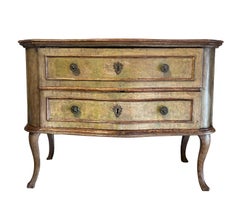 Antique Italian 18th Century Hand Painted Louis XV Chest of Drawers Marchigiano