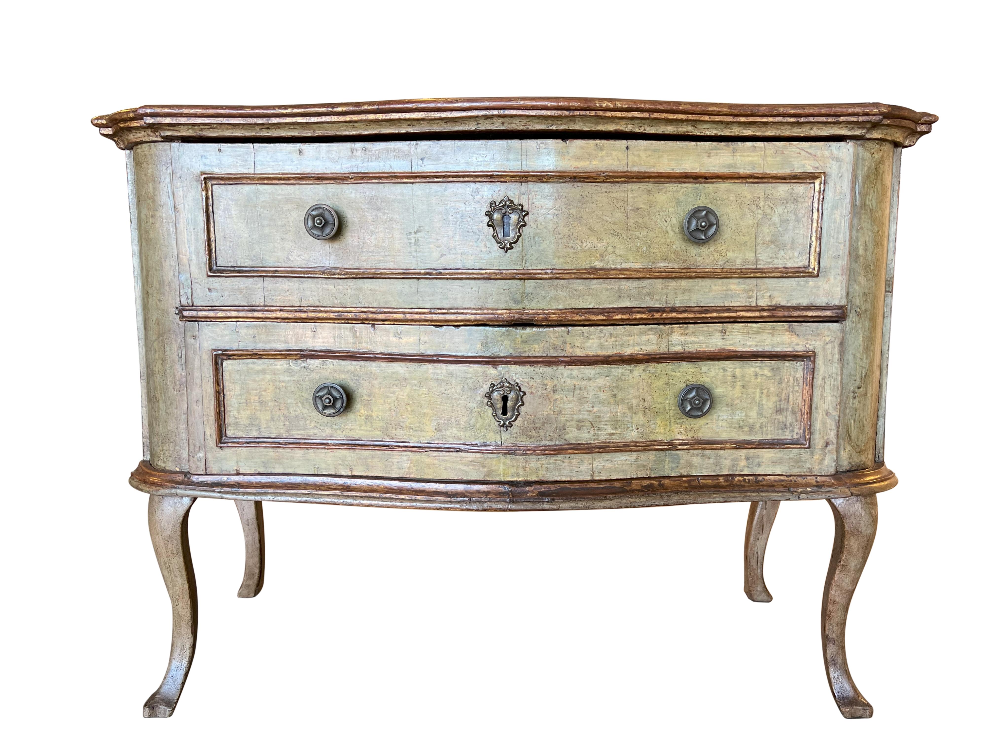 Antique Italian 18th Century Hand Painted Louis XV Chest of Drawers Marchigiano  In Good Condition For Sale In Encinitas, CA