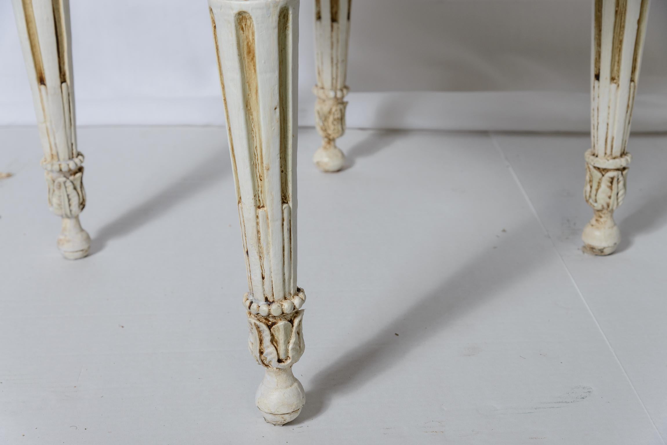 Italian 18Th Century. Painted Baroque Chairs Set Of 4 in vendita 5
