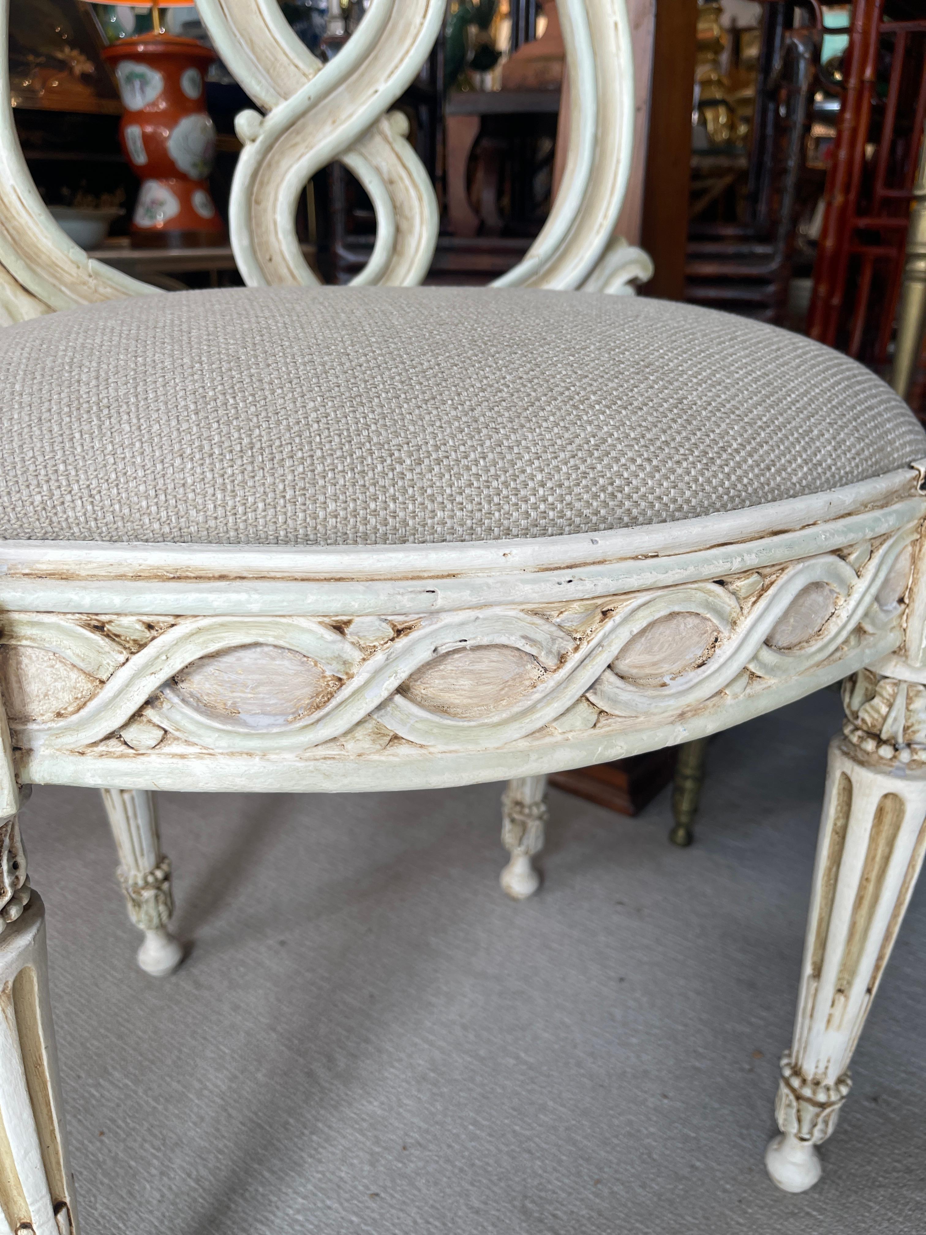 Italian 18Th Century. Painted Baroque Chairs Set Of 4 in vendita 9