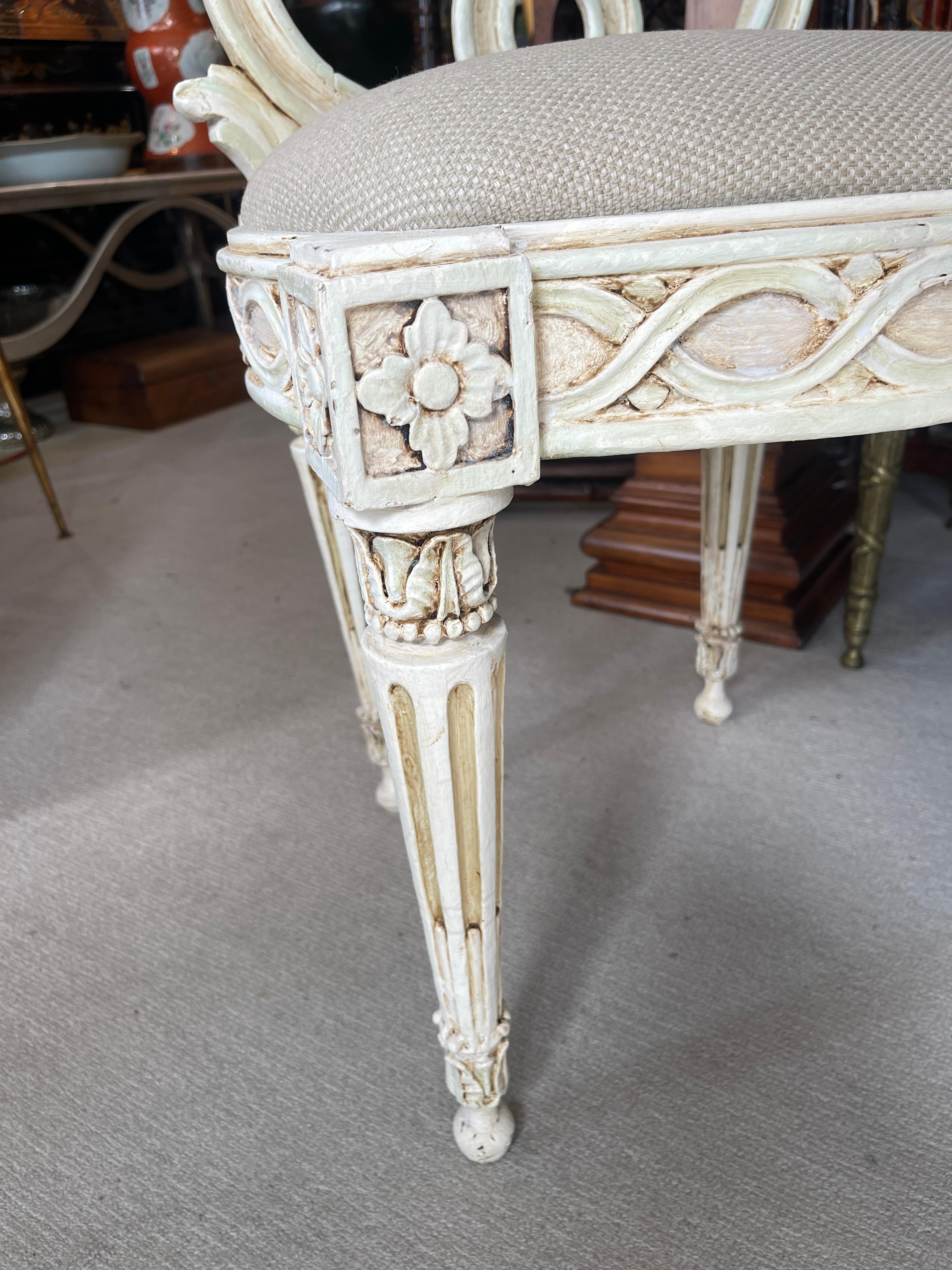 Italian 18Th Century. Painted Baroque Chairs Set Of 4 in vendita 12
