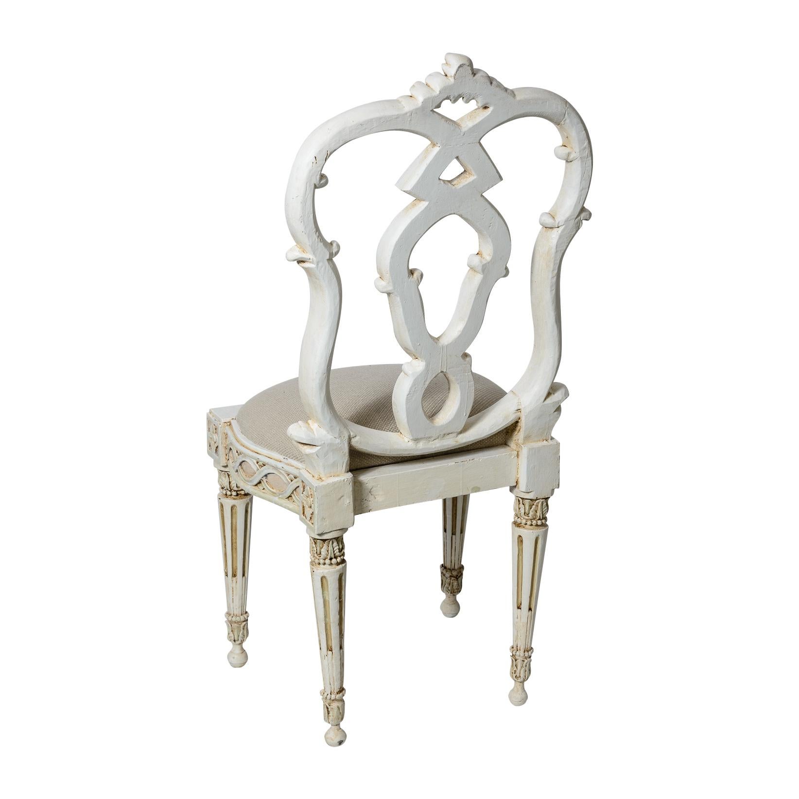 Barocco Italian 18Th Century. Painted Baroque Chairs Set Of 4 in vendita