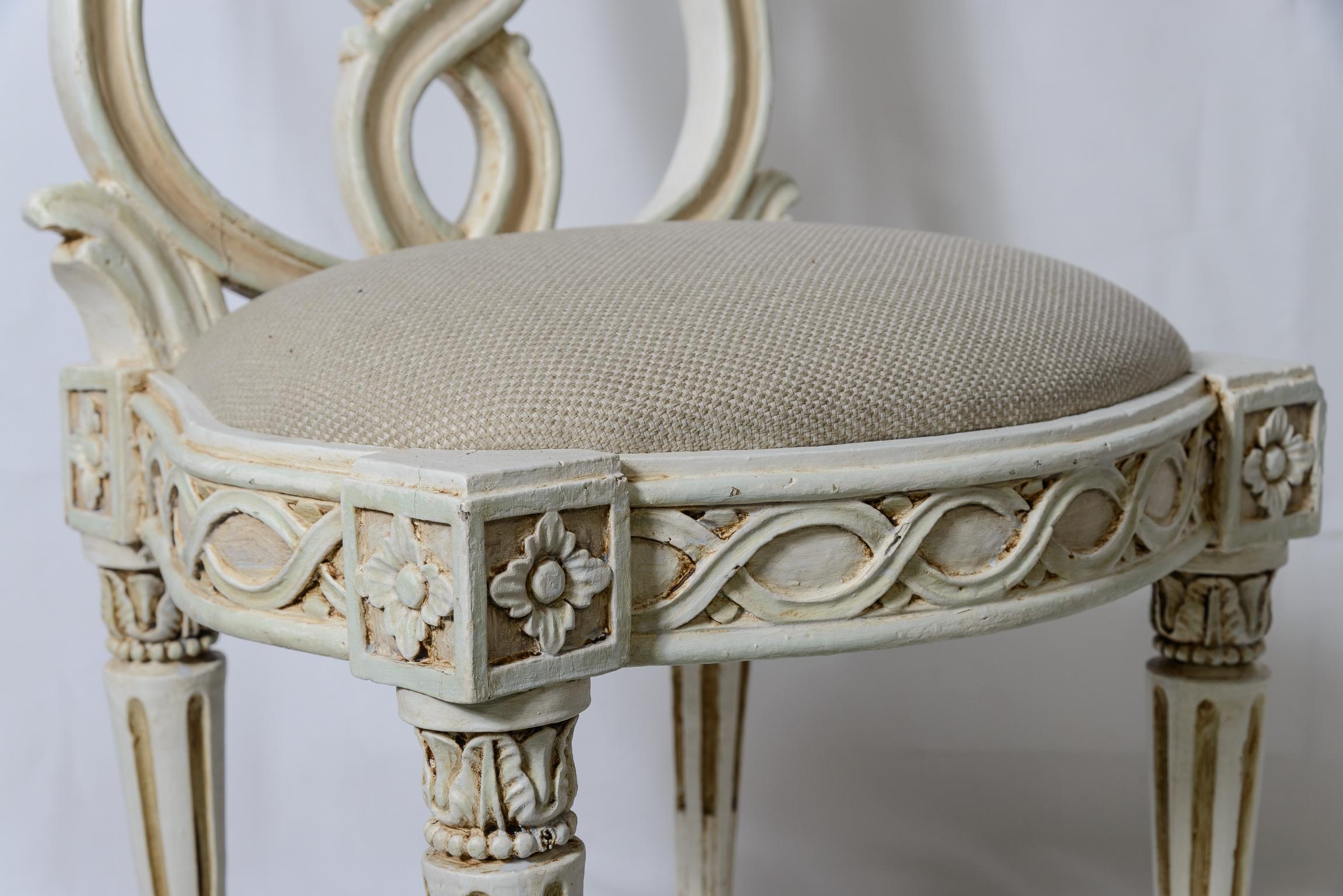 Legno Italian 18Th Century. Painted Baroque Chairs Set Of 4 in vendita