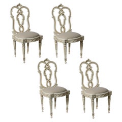 Italian 18Th Century. Painted Baroque Chairs Set Of 4