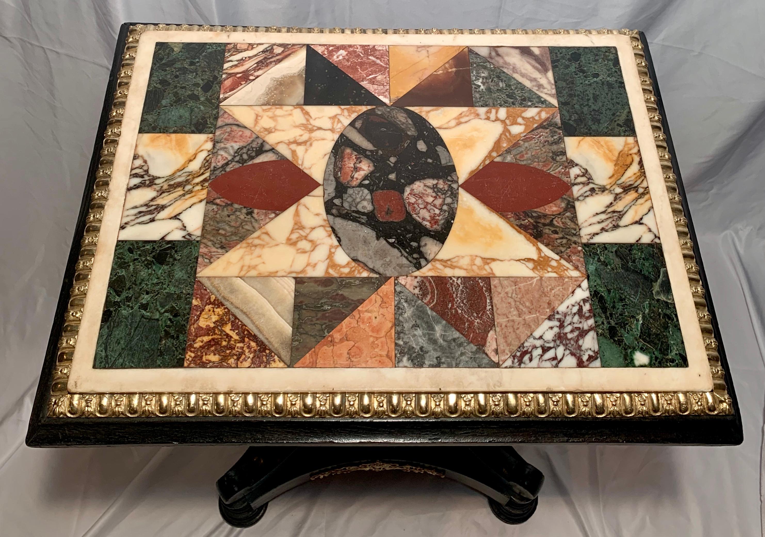 Antique Italian 19th Century Marble-Top Specimen Table In Good Condition In New Orleans, LA
