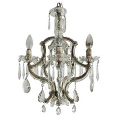 Antique Italian 5-Light Mid-Century Crystal Chandelier, 1950s