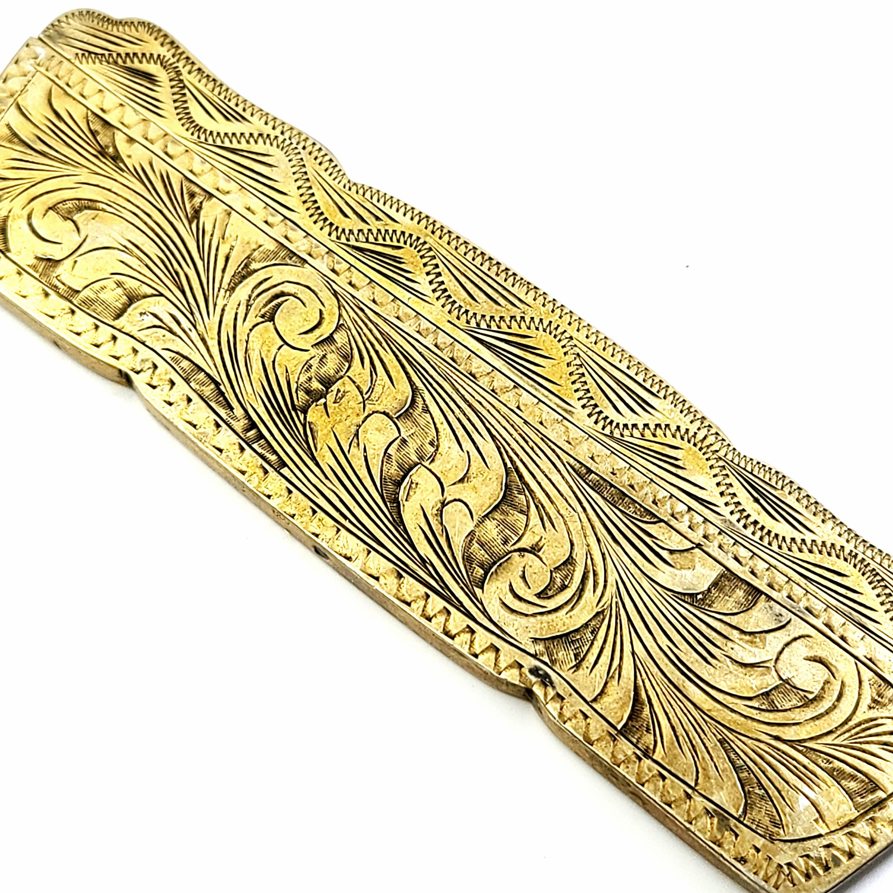 Antique Italian 800 Silver Gold Vermeil Hand Painted Enamel Comb 3