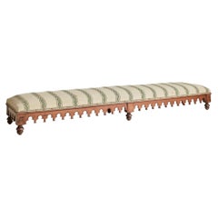Antique Italian 9 ft Cherry Wood Bench From Villa Cavalli - 2 Available