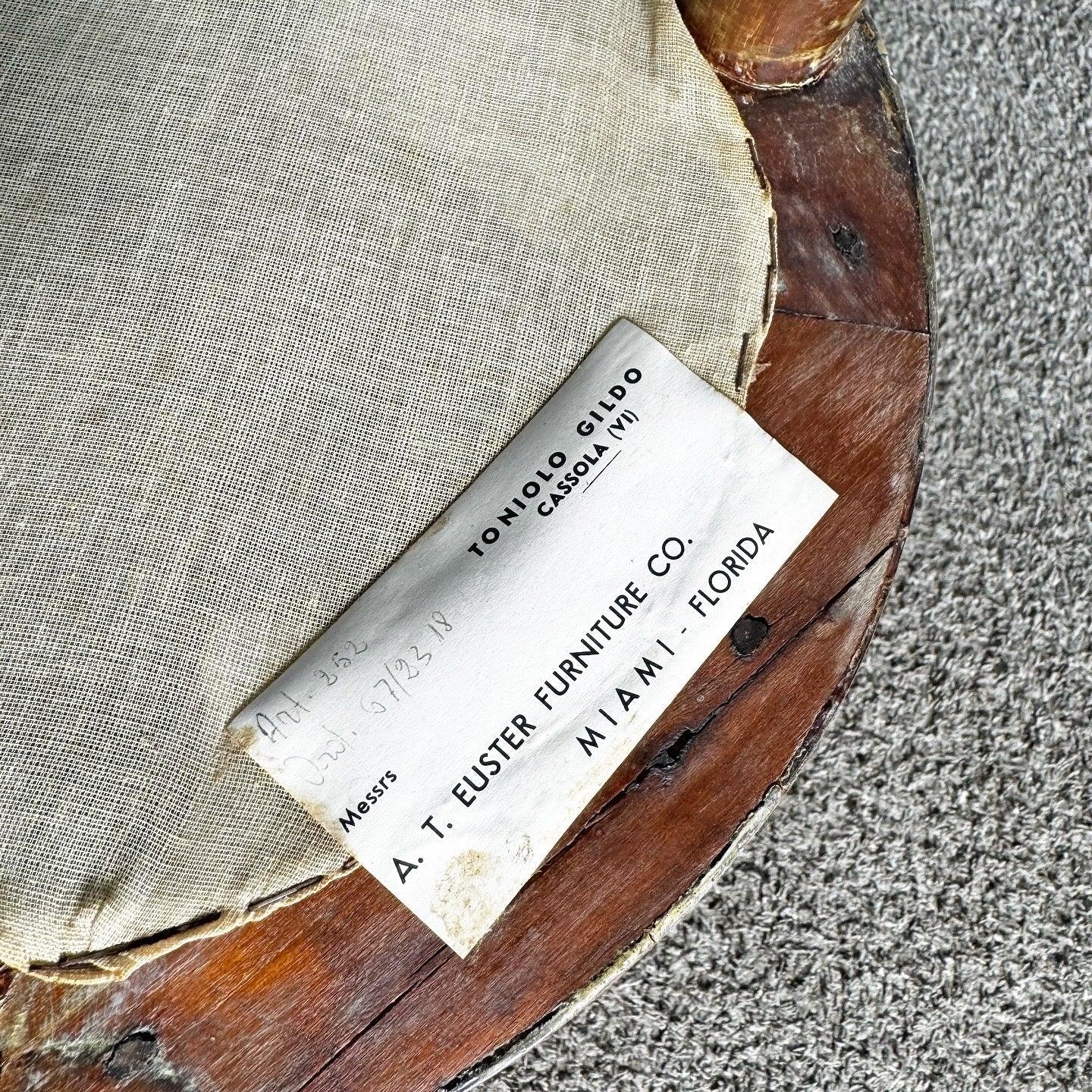 Silla de centro italiana antigua de Toniolo Gildo Italiano en venta