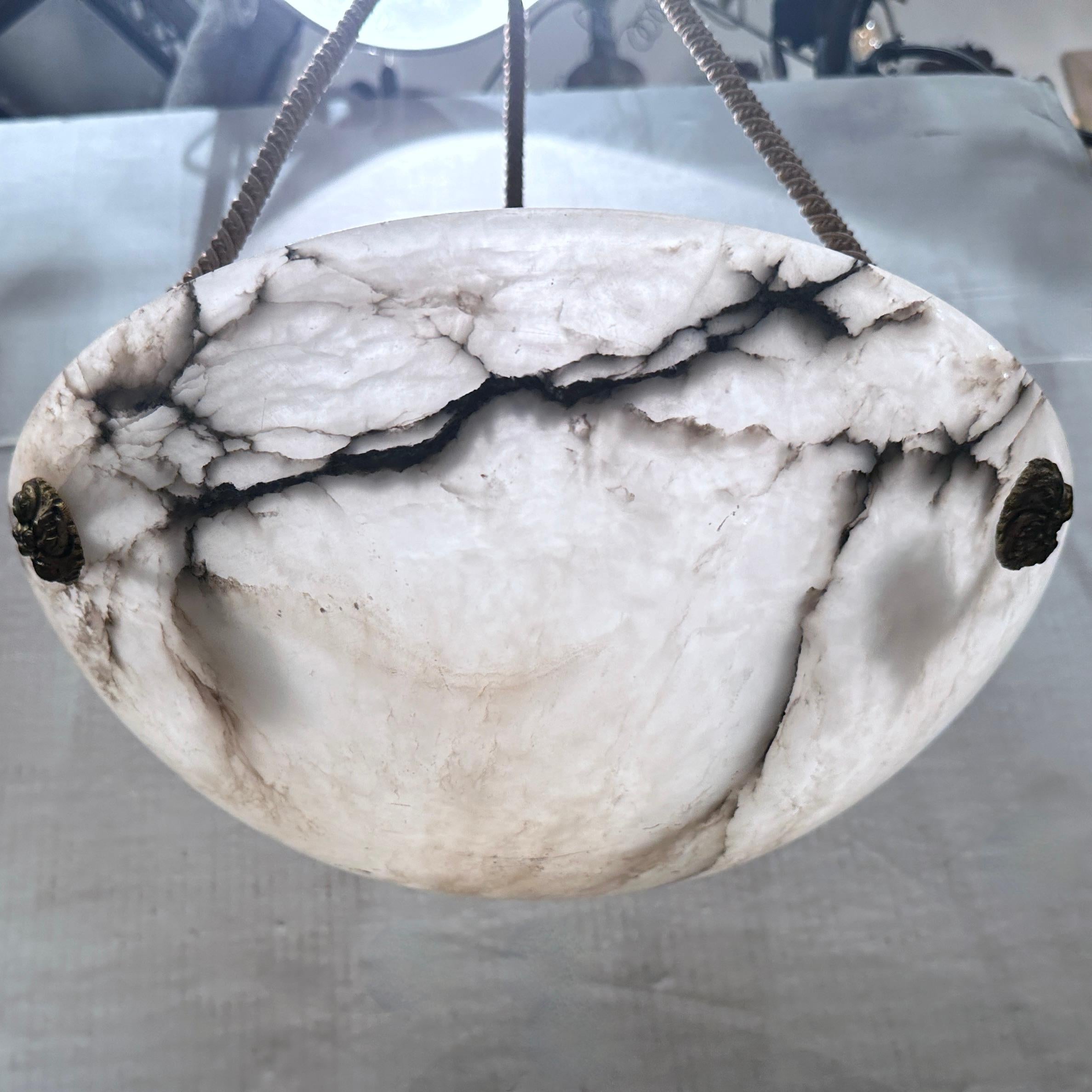 Antique Italian Alabaster Light Fixture For Sale 1