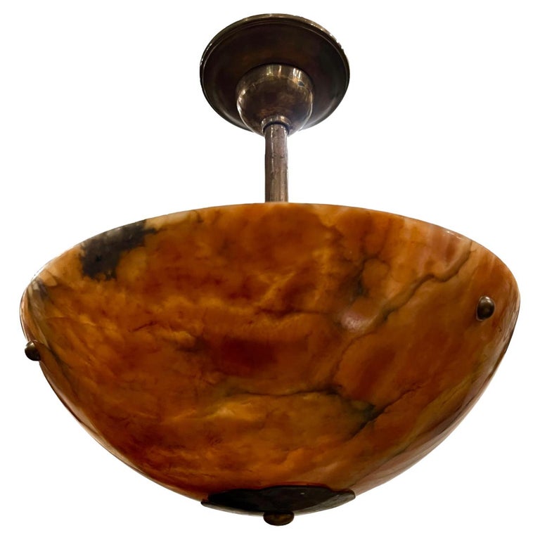 Antique Italian Alabaster Light Fixture For Sale at 1stDibs