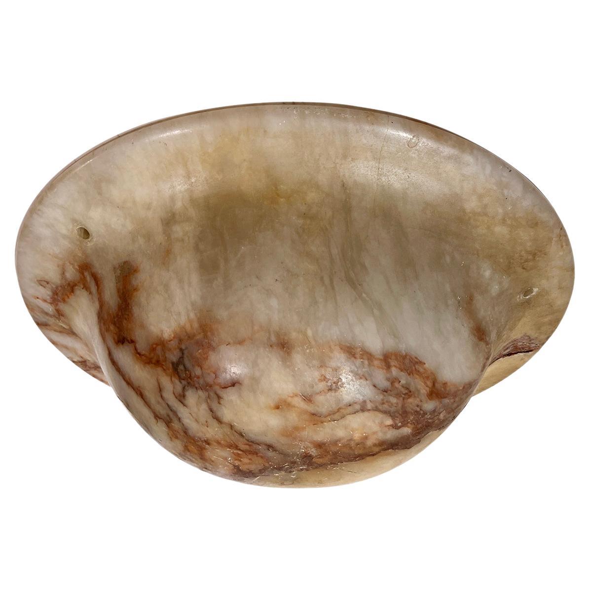 Antique Italian Alabaster Light Fixture For Sale