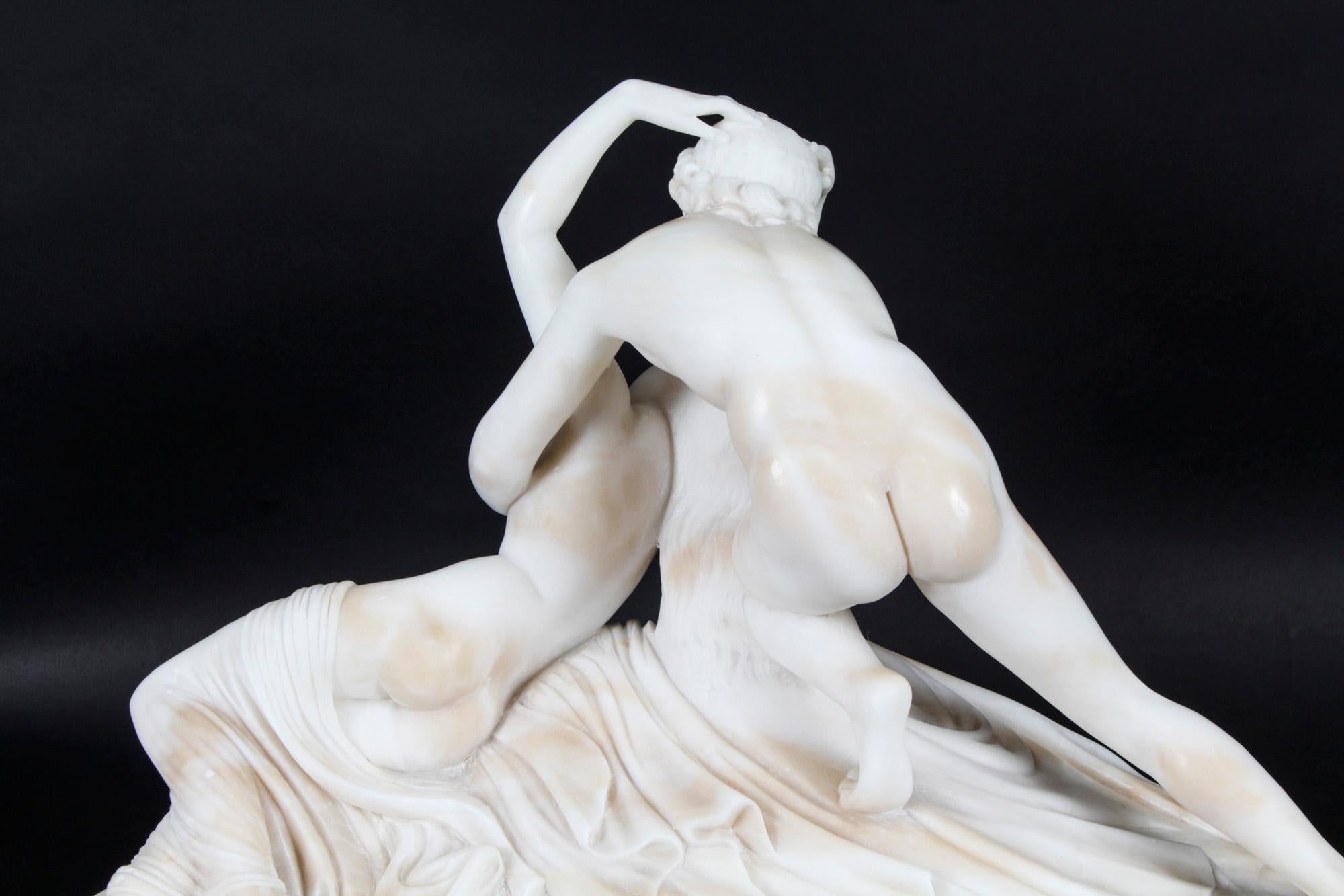 Antique Italian Alabaster Lovers Sculpture after Canova, 19th Century 6