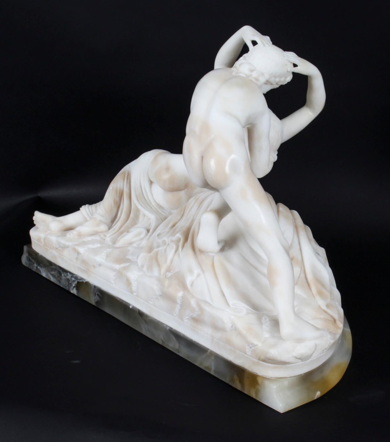 Antique Italian Alabaster Lovers Sculpture after Canova, 19th Century 7