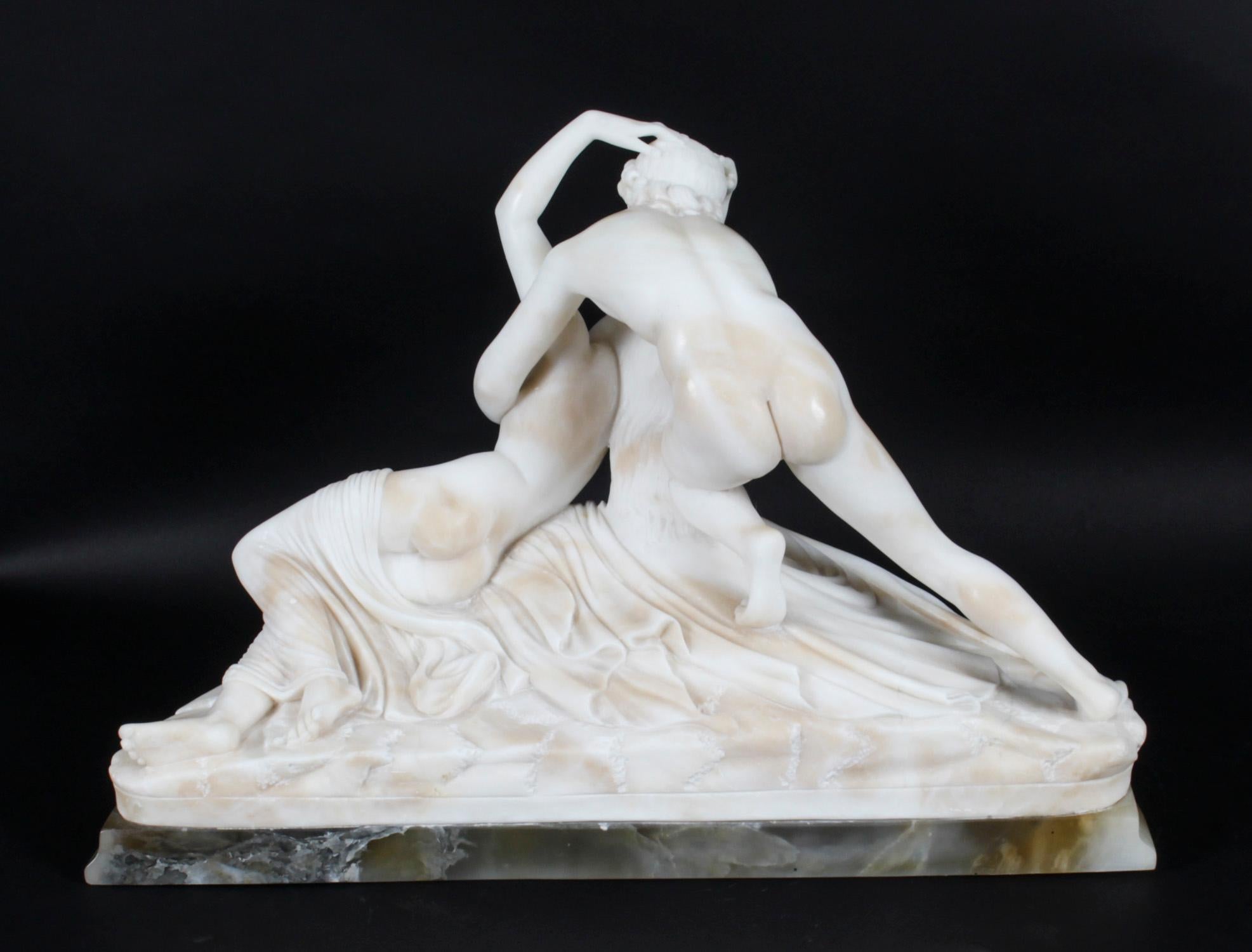 Antique Italian Alabaster Lovers Sculpture after Canova, 19th Century 8