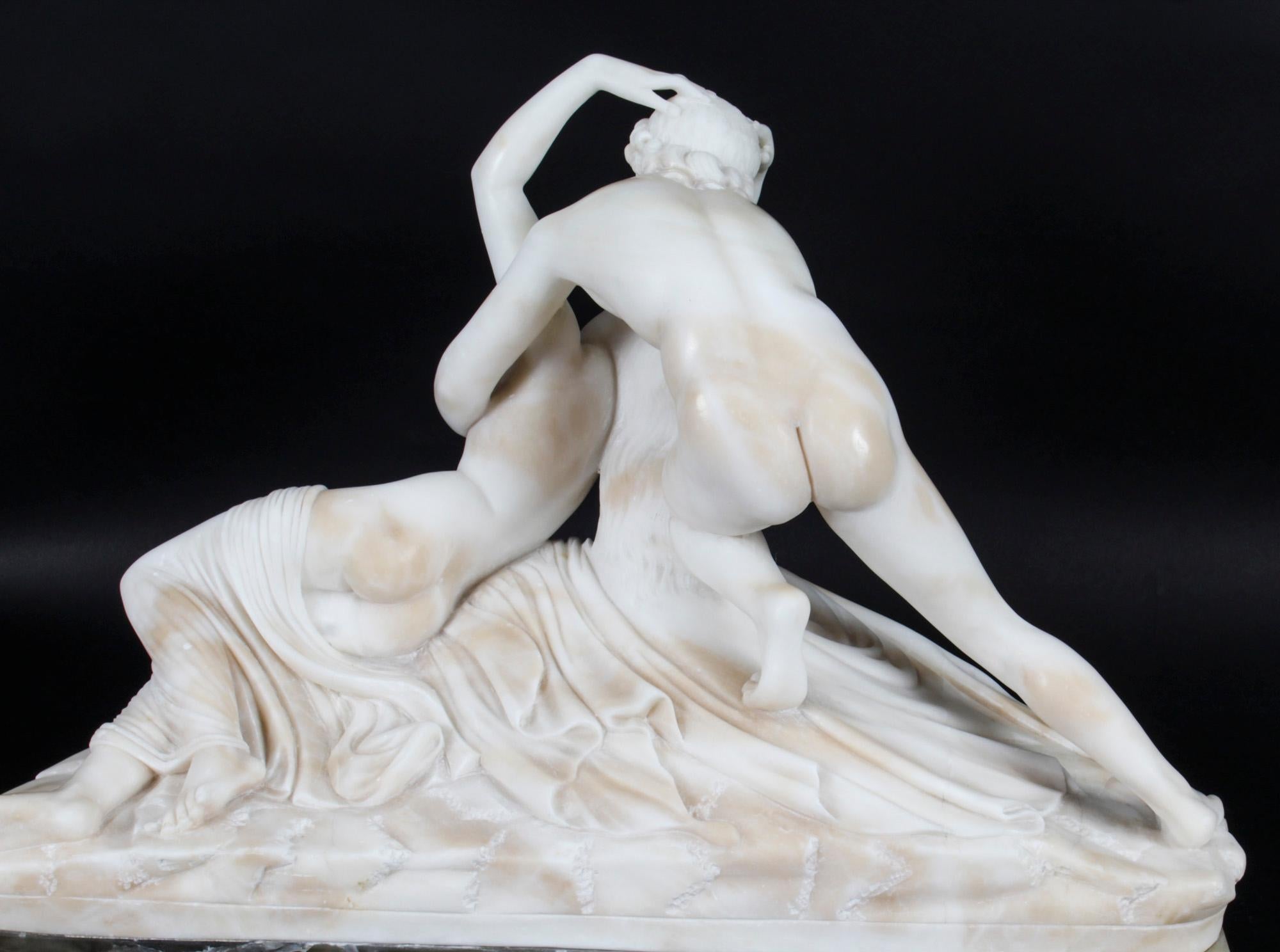 Antique Italian Alabaster Lovers Sculpture after Canova, 19th Century 9