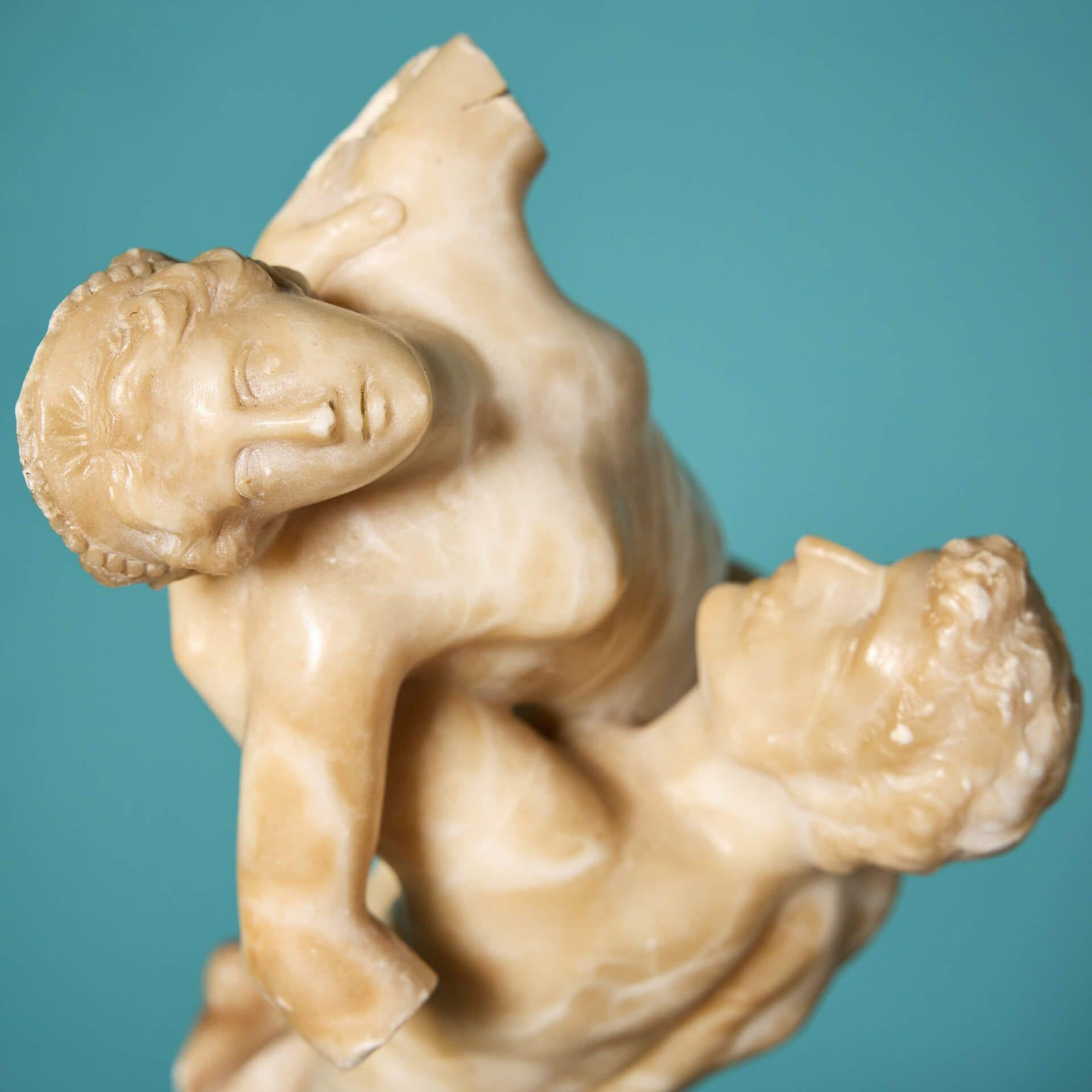 Neoclassical Antique Italian Alabaster Sculpture after Jean de Boulogne For Sale