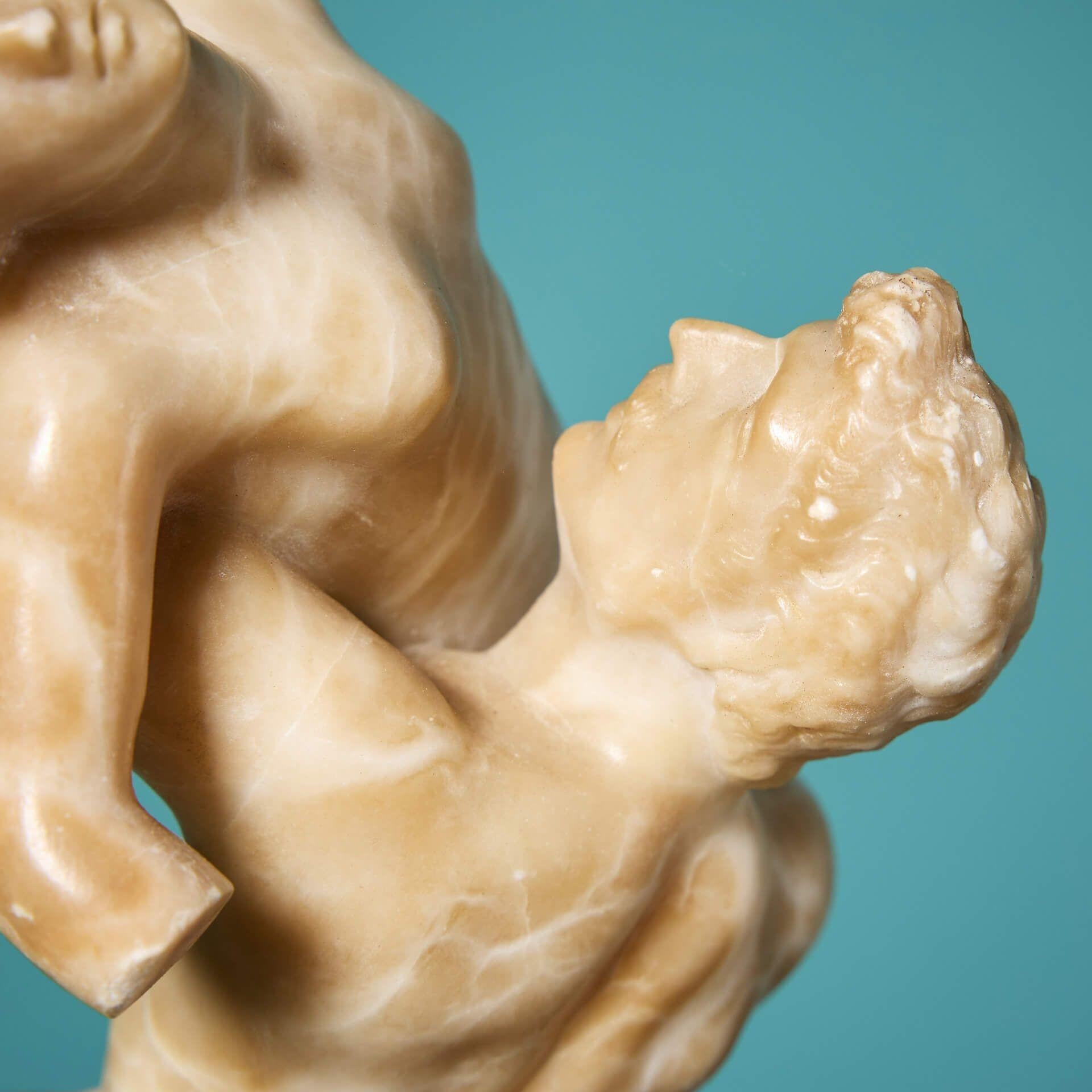 19th Century Antique Italian Alabaster Sculpture after Jean de Boulogne For Sale