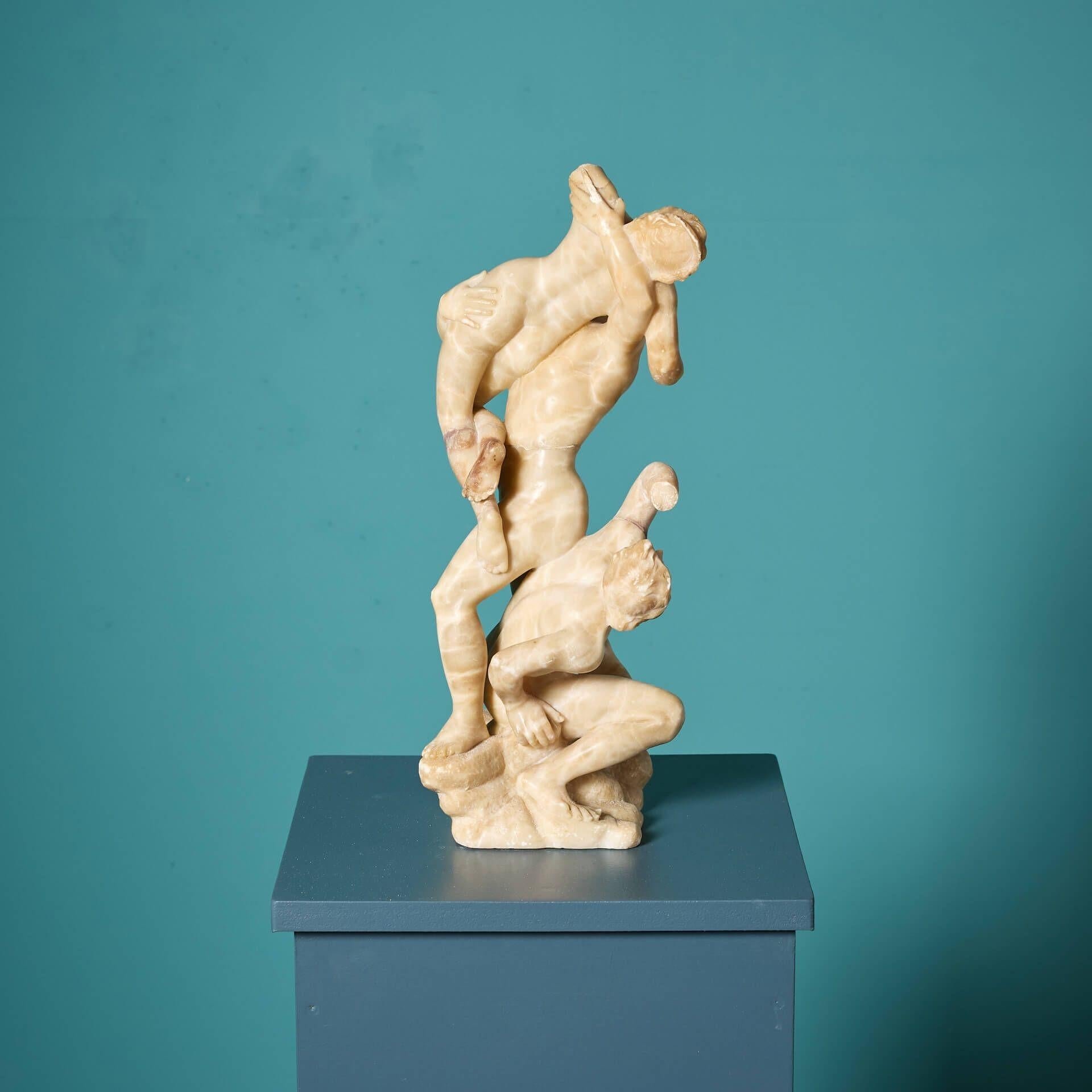 Antique Italian Alabaster Sculpture after Jean de Boulogne For Sale 1