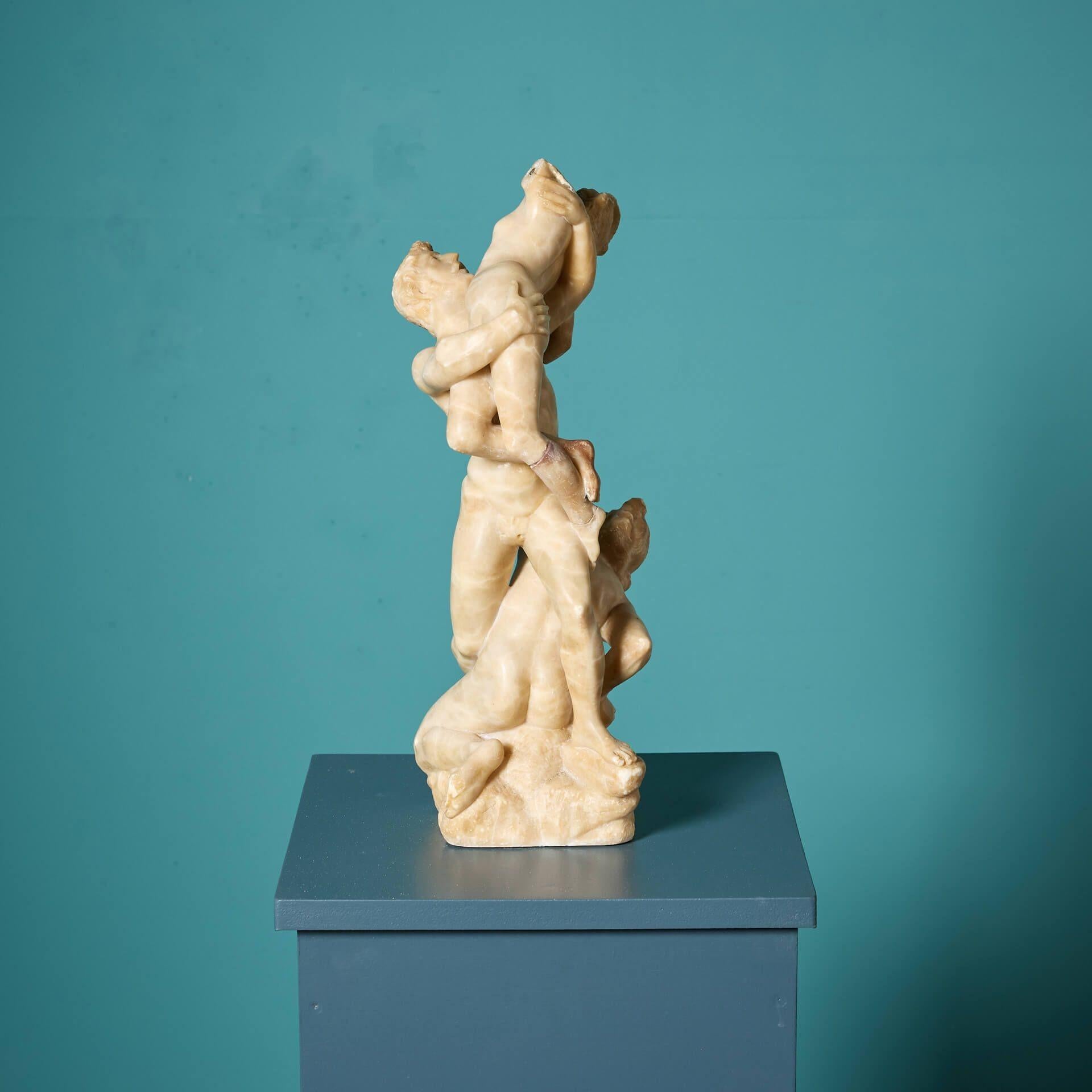 Antique Italian Alabaster Sculpture after Jean de Boulogne For Sale 2