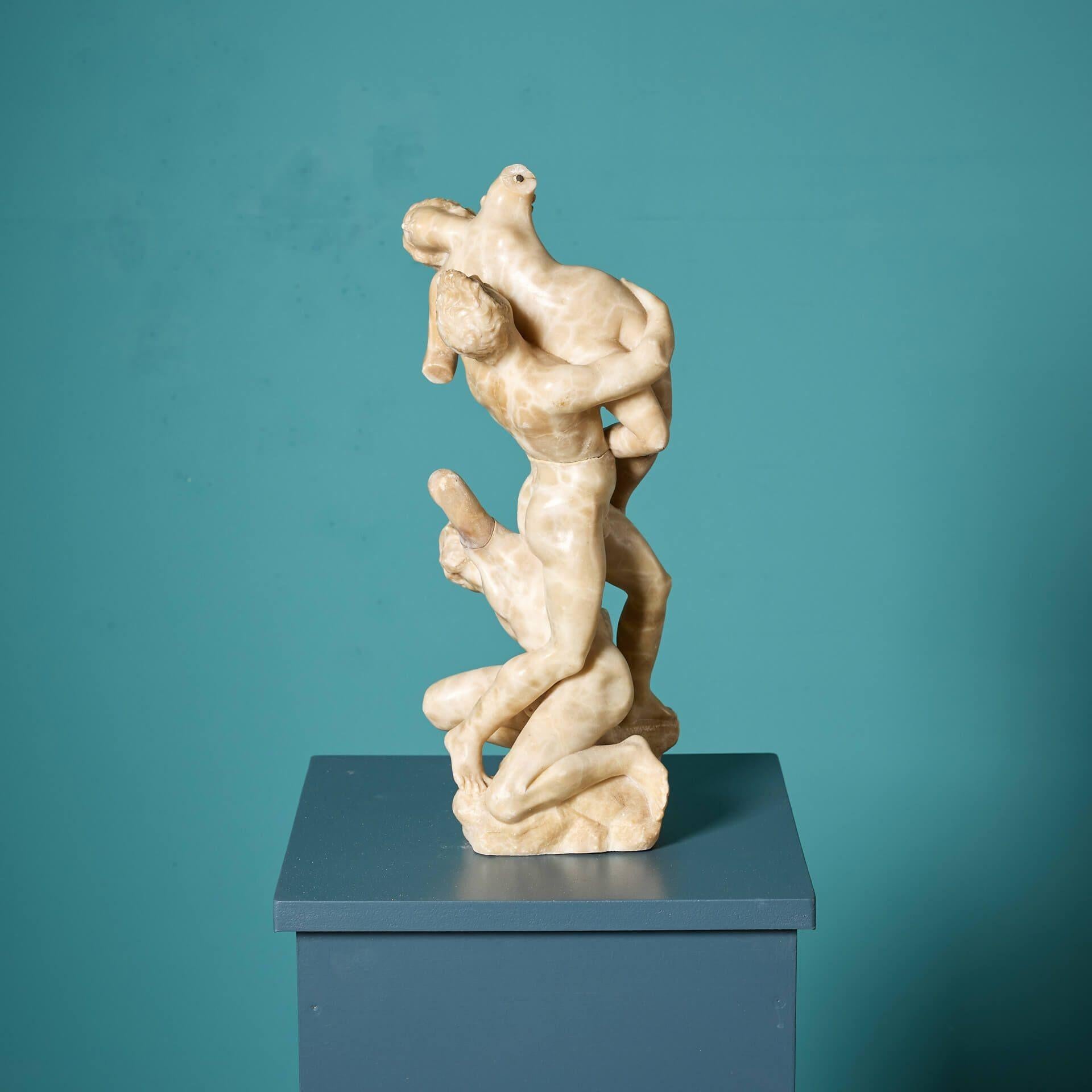 Antique Italian Alabaster Sculpture after Jean de Boulogne For Sale 3