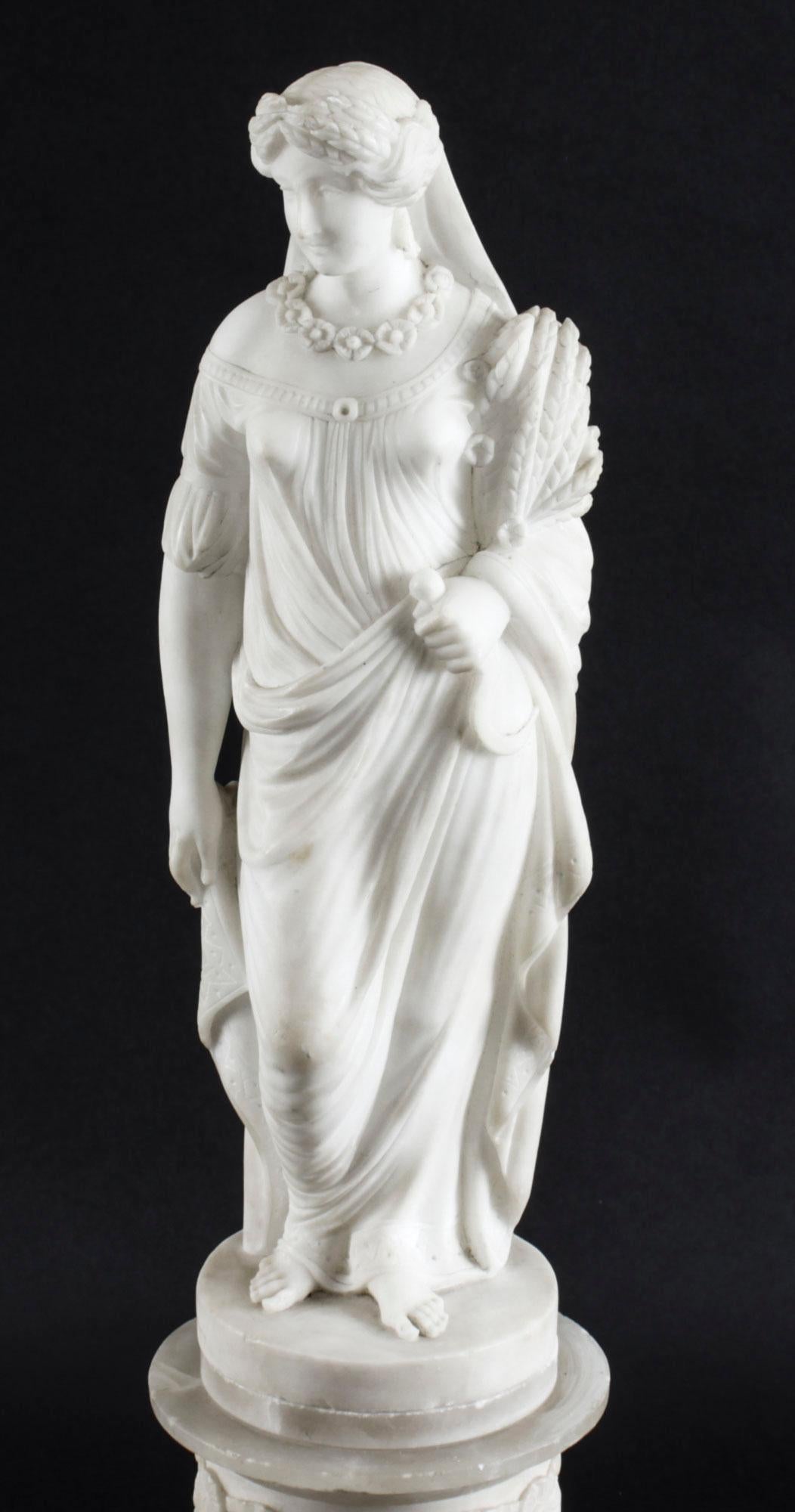 Antique Italian Alabaster Sculpture of the Goddess Demeter, 19th Century In Good Condition In London, GB