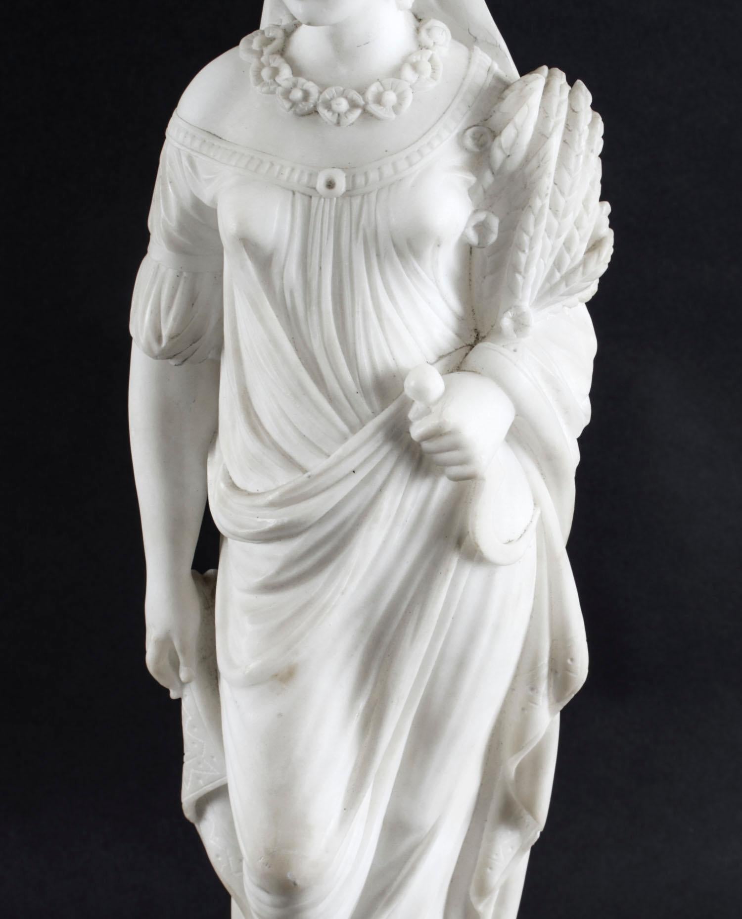 Antique Italian Alabaster Sculpture of the Goddess Demeter, 19th Century 1