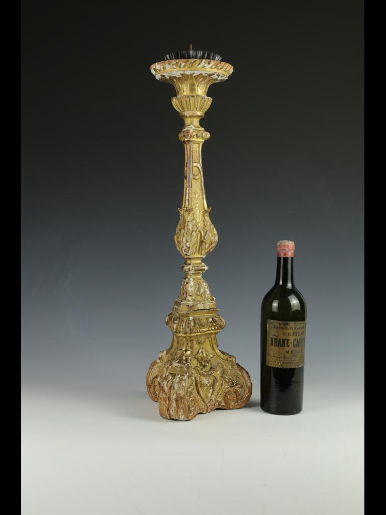 Antike italienische Altar Hand geschnitzt Giltwood Kerzenleuchter im Zustand „Gut“ im Angebot in Lincoln, GB