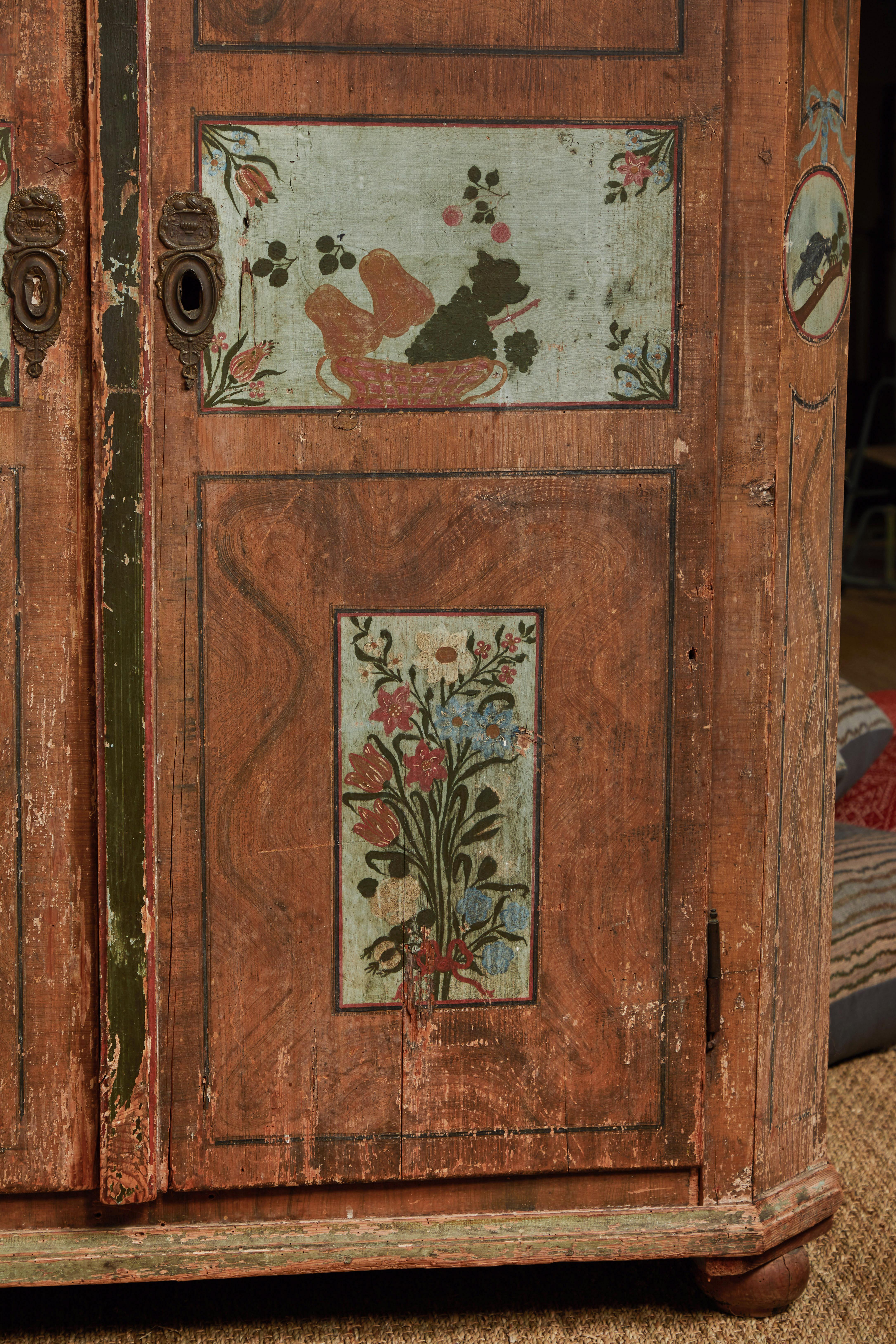 Antique Italian Armoire In Distressed Condition In Los Angeles, CA