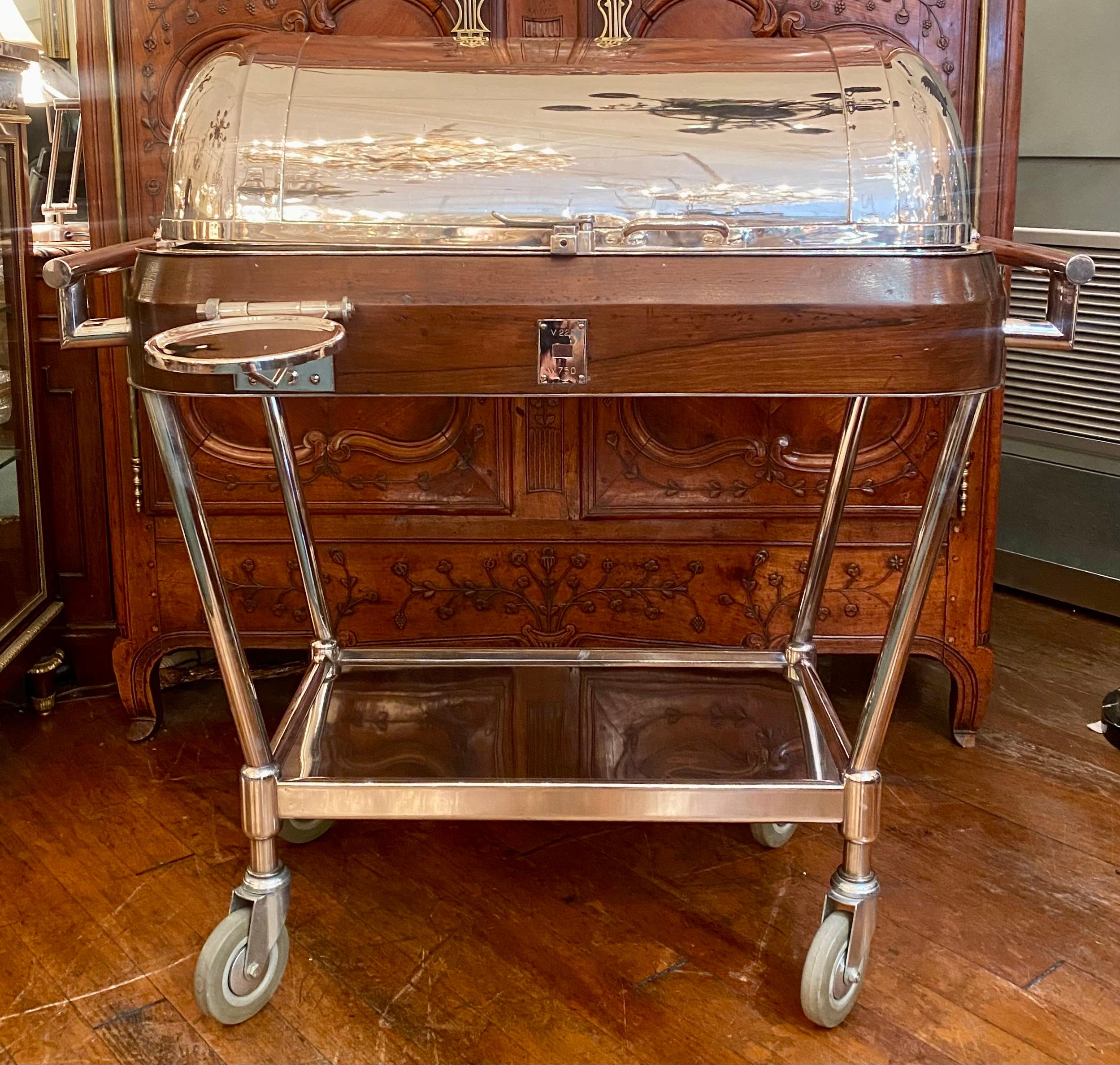 20th Century Antique Italian Art Deco Silver-Plated Beef Trolley, Circa 1920