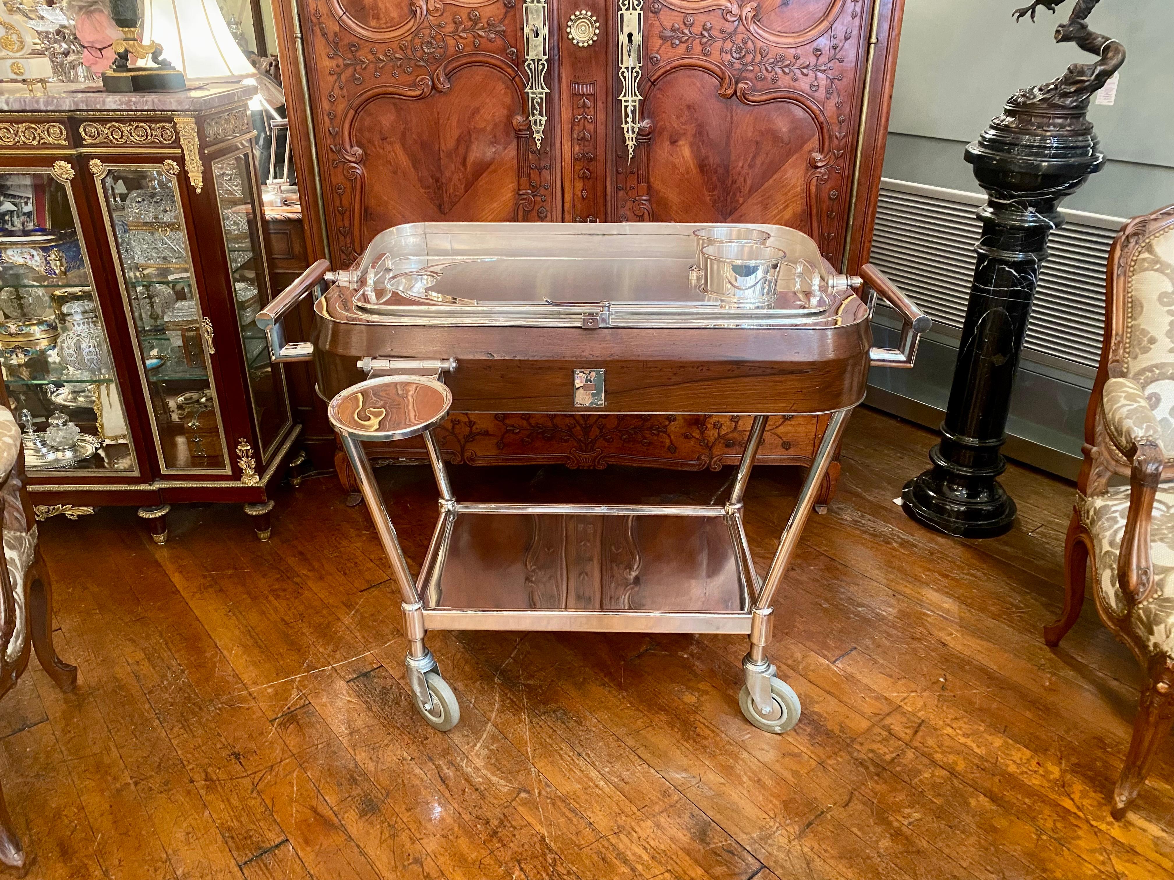 Antique Italian Art Deco Silver-Plated Beef Trolley, Circa 1920 1