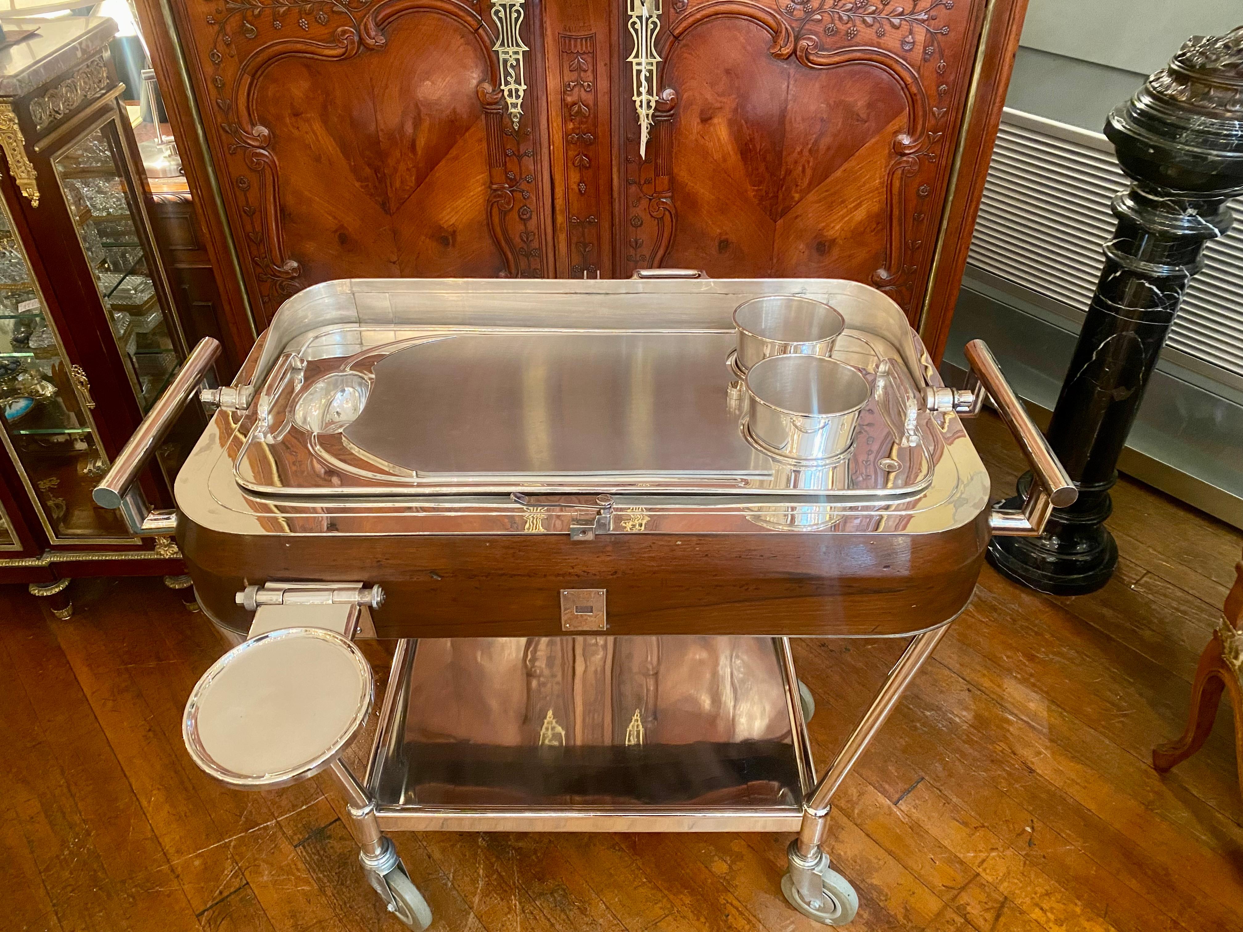 Antique Italian Art Deco Silver-Plated Beef Trolley, Circa 1920 2