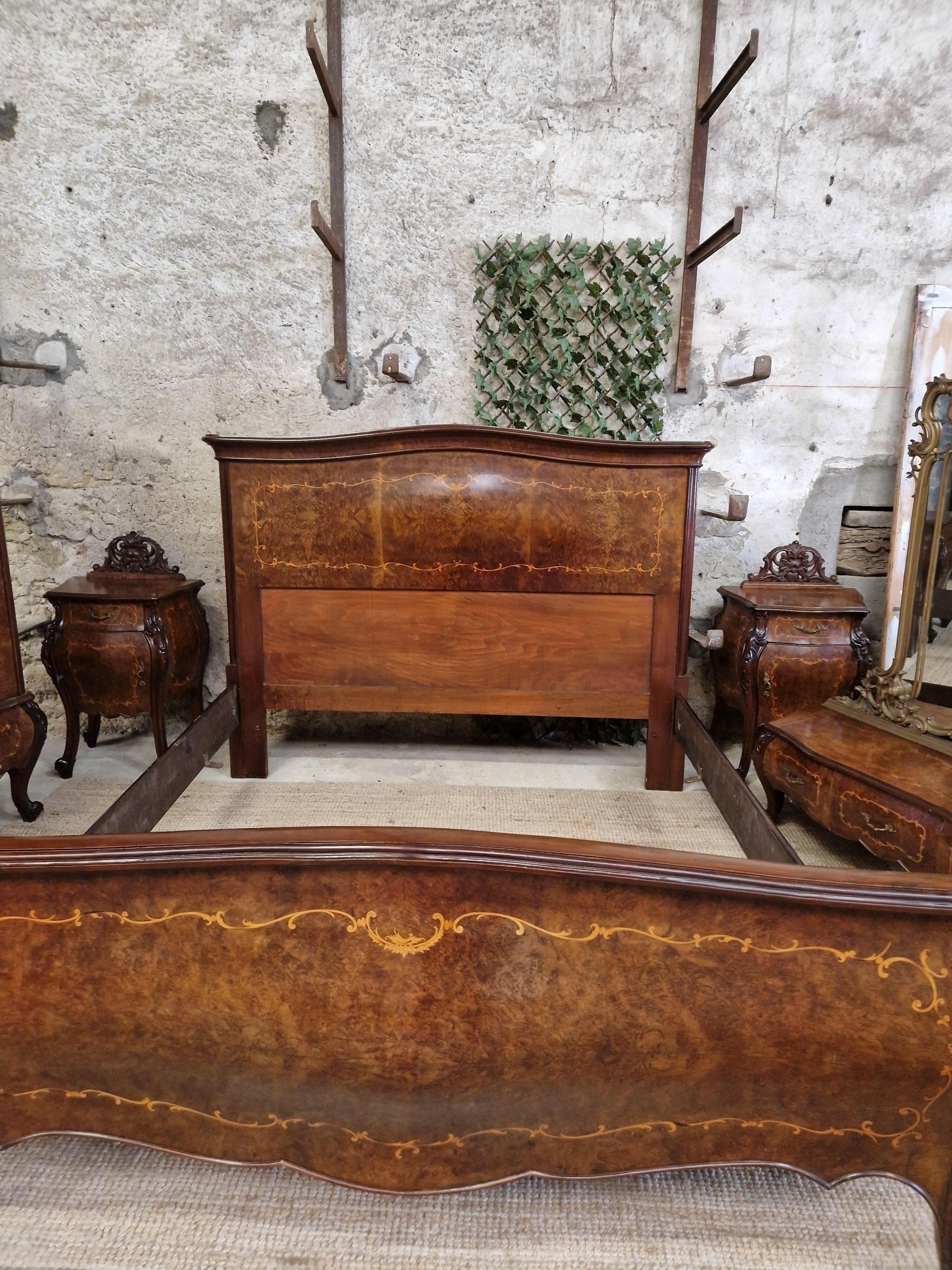 Antigua Cama Barroca Italiana Estilo Bombe 3