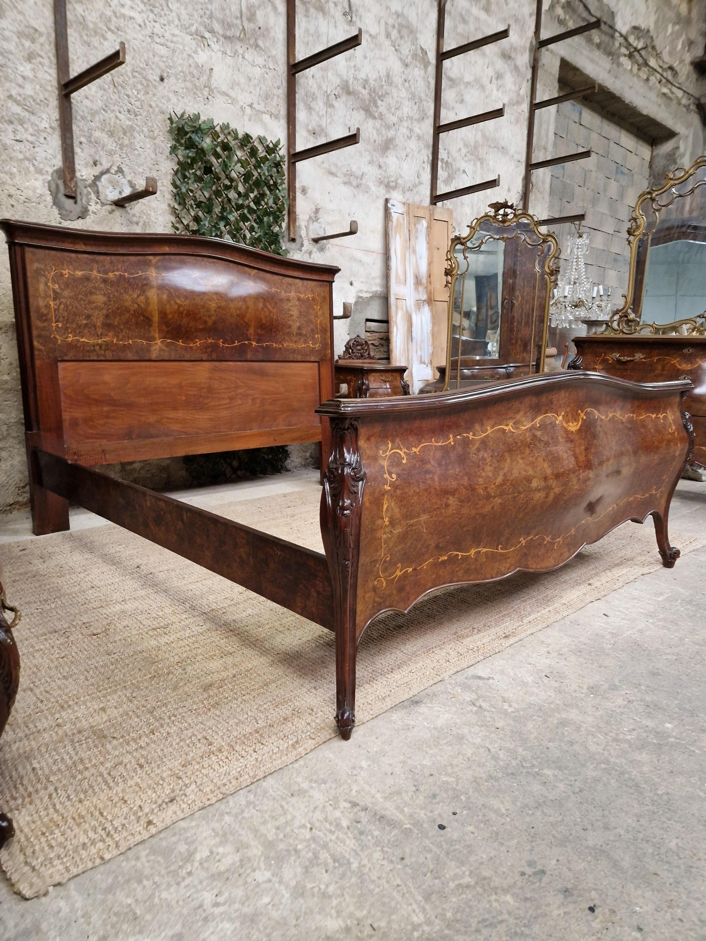 Antigua Cama Barroca Italiana Estilo Bombe Italiano