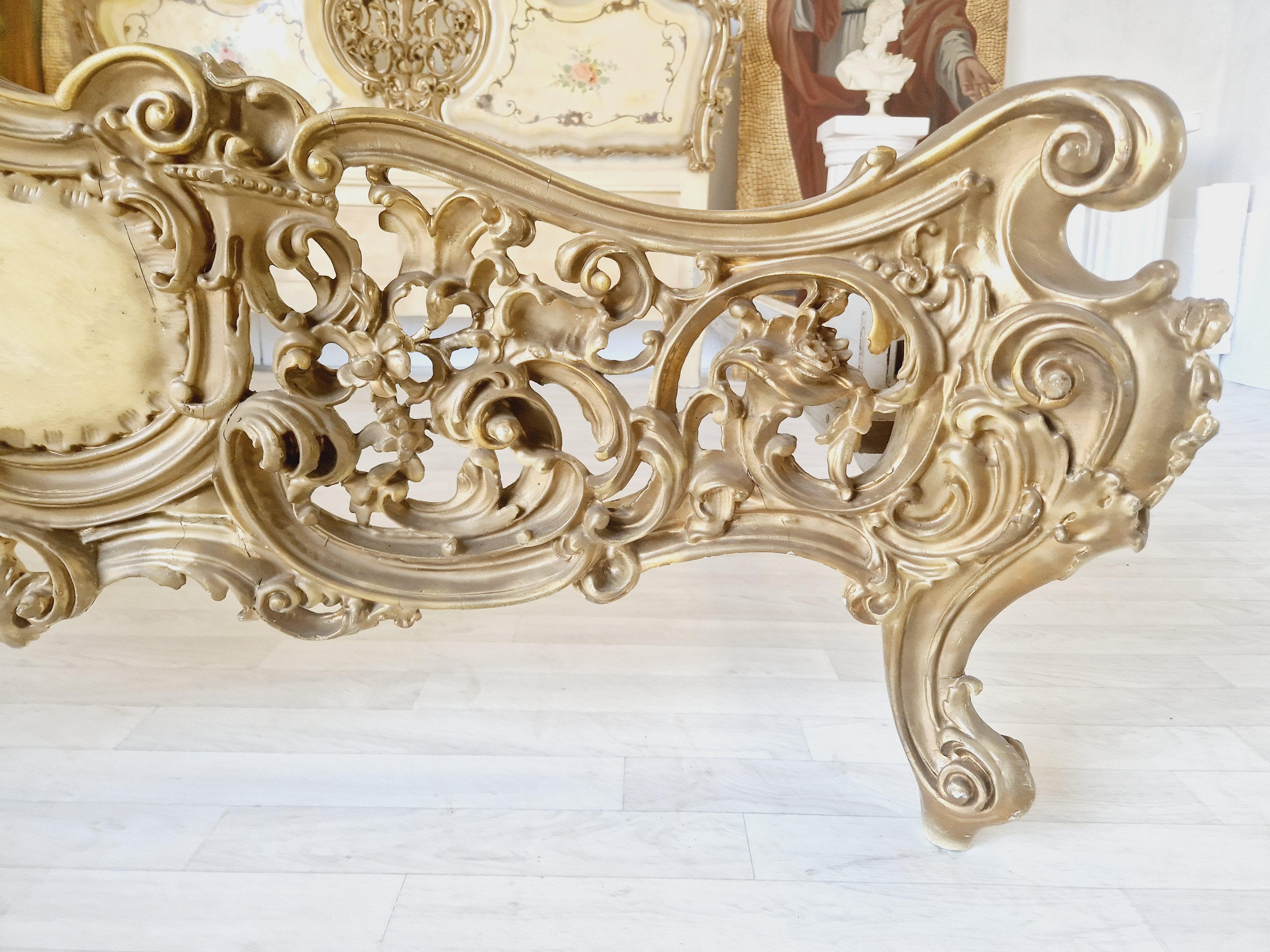 20th Century Antique Italian Baroque Bed Venetian Style