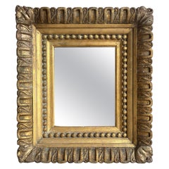 Antique Italian Baroque Carved Gilt Framed Mirror, 18Th Century
