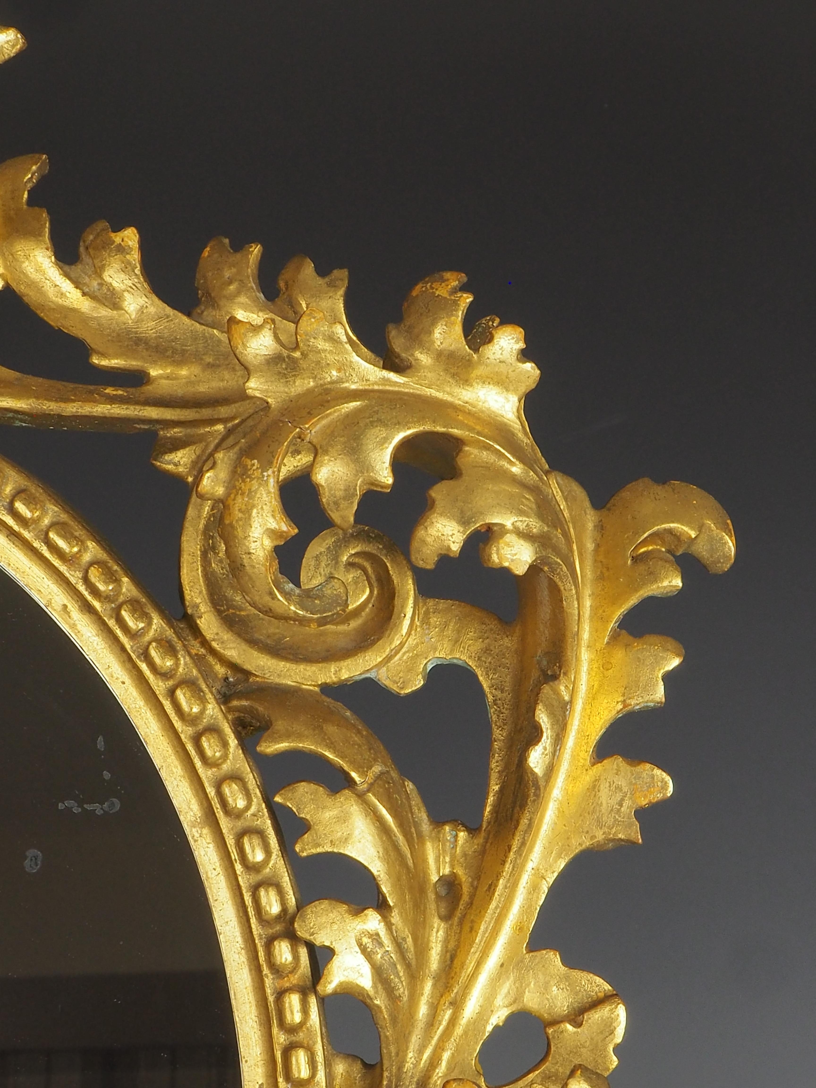Antike italienische Barock geschnitzt Giltwood Wandspiegel im Angebot 4