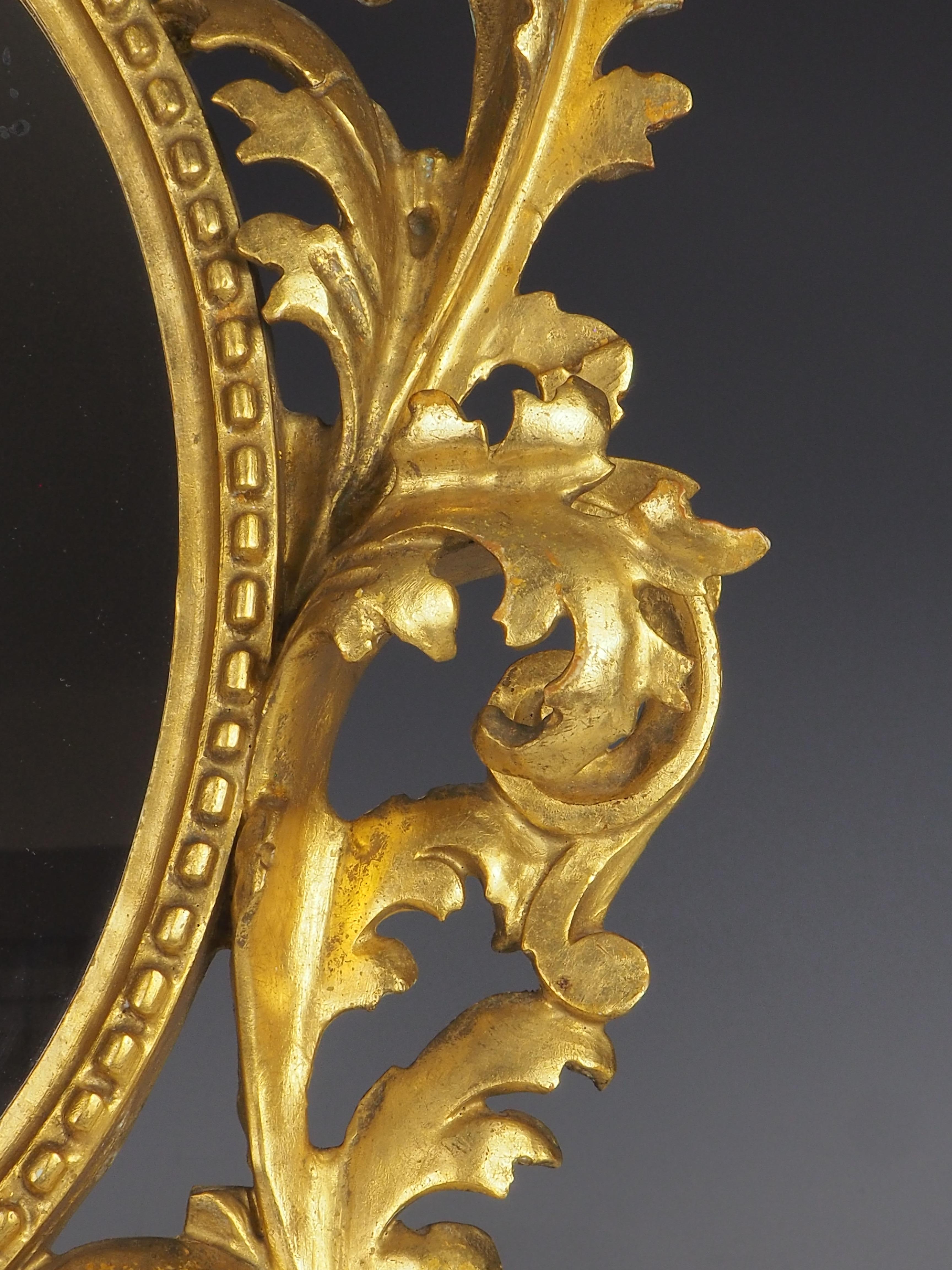 Antike italienische Barock geschnitzt Giltwood Wandspiegel im Angebot 5
