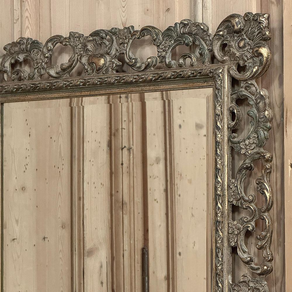 Antique Italian Baroque Carved Giltwood Wall Mirror For Sale 5