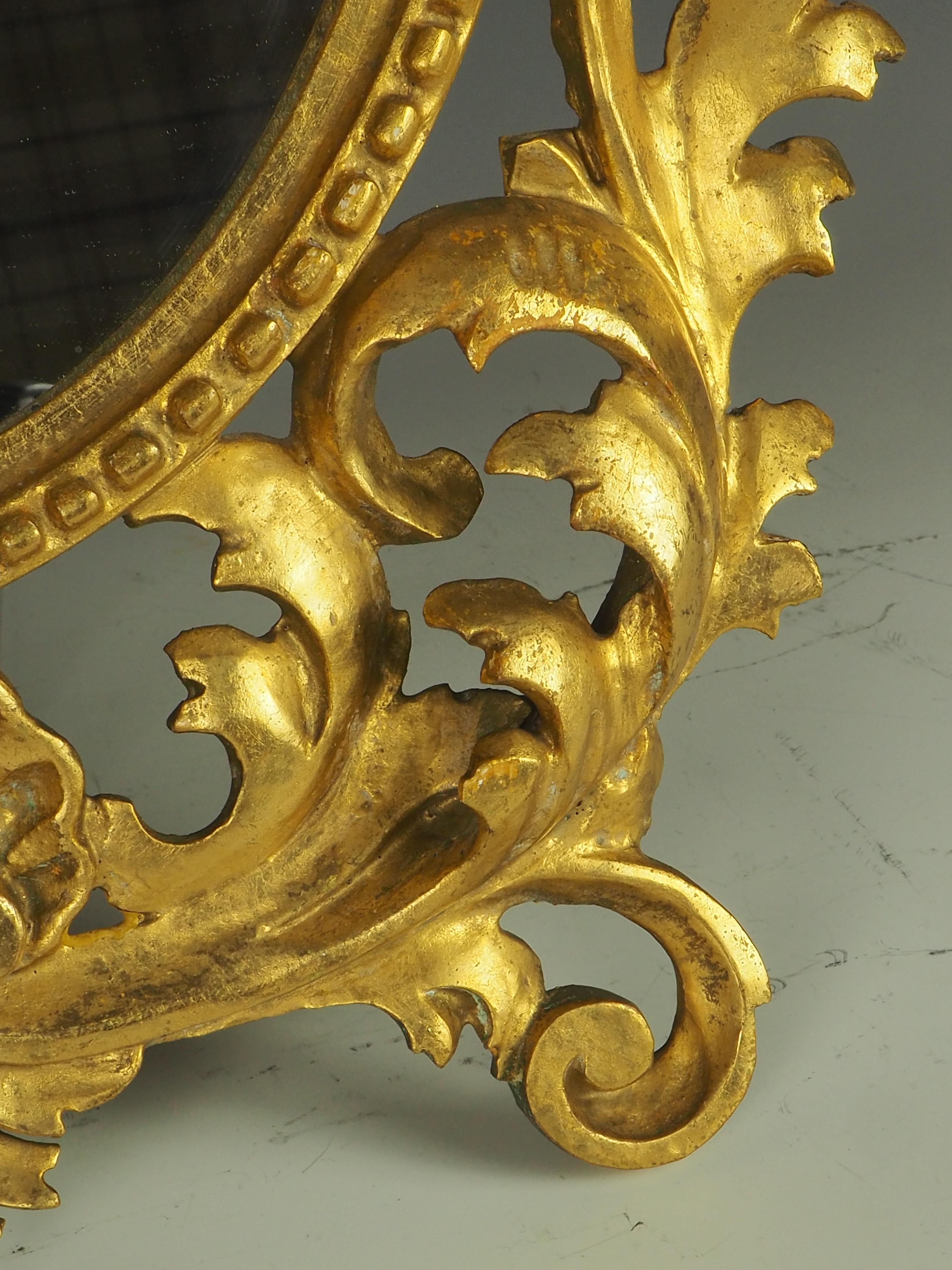 Antike italienische Barock geschnitzt Giltwood Wandspiegel im Angebot 6
