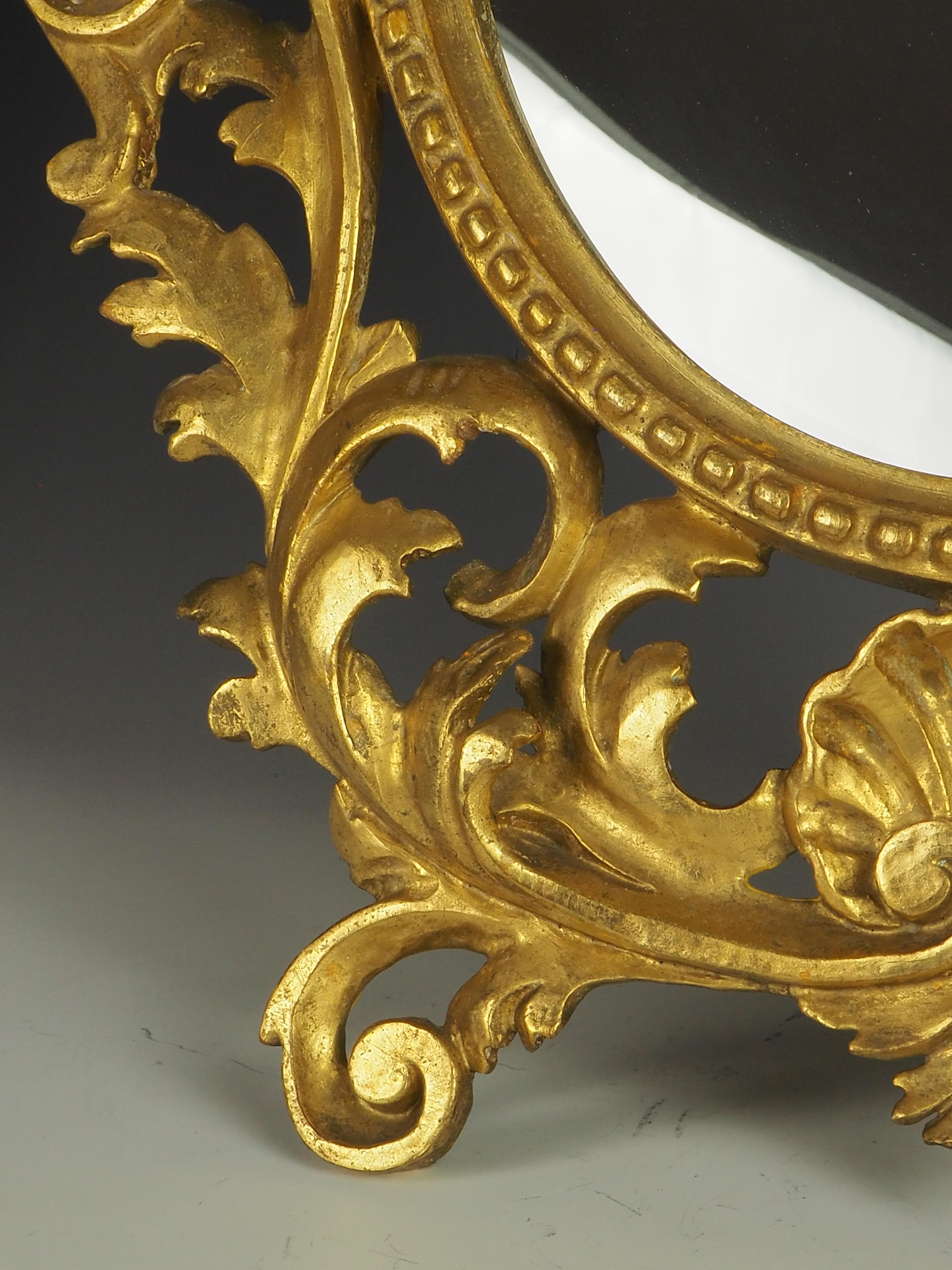 Antike italienische Barock geschnitzt Giltwood Wandspiegel im Angebot 8