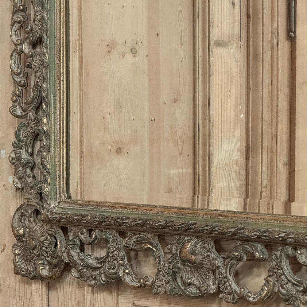 Antique Italian Baroque Carved Giltwood Wall Mirror For Sale 8