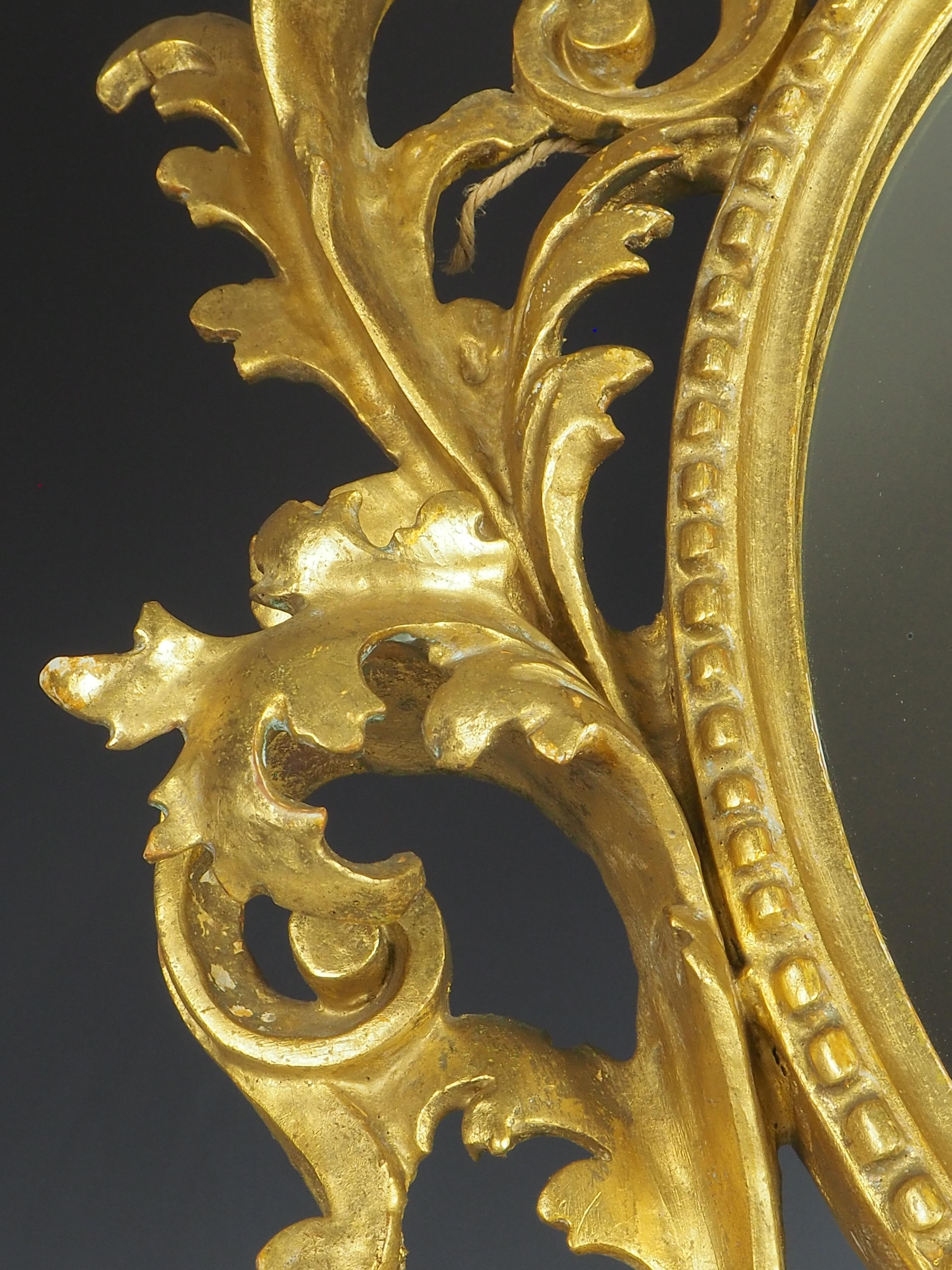 Antike italienische Barock geschnitzt Giltwood Wandspiegel im Angebot 9
