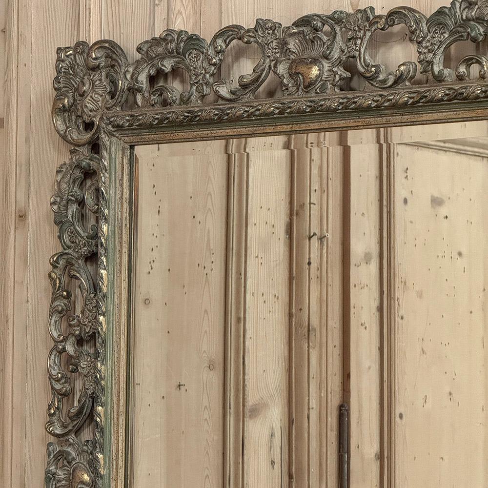 Antique Italian Baroque Carved Giltwood Wall Mirror For Sale 10