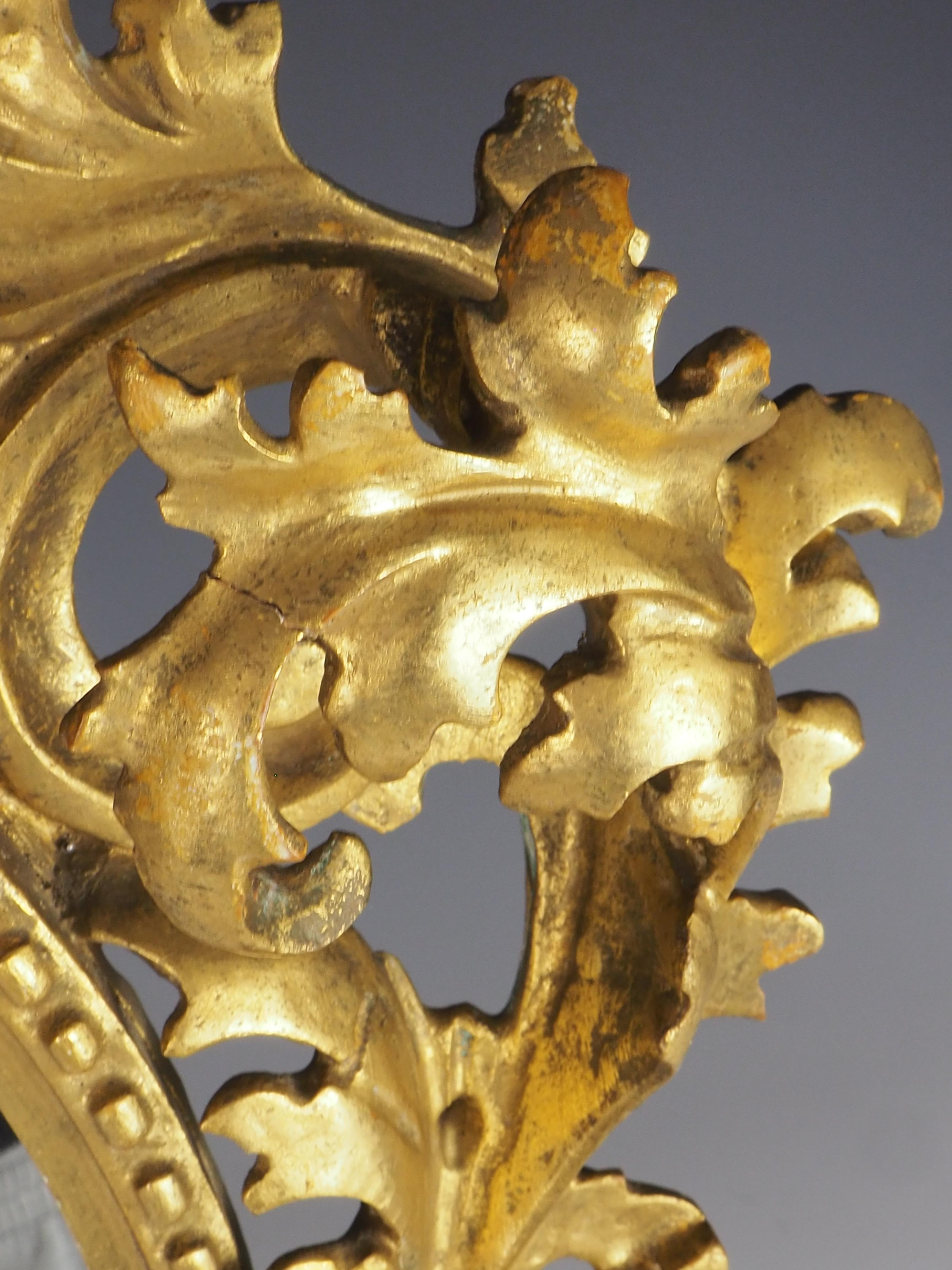 Antike italienische Barock geschnitzt Giltwood Wandspiegel im Angebot 12